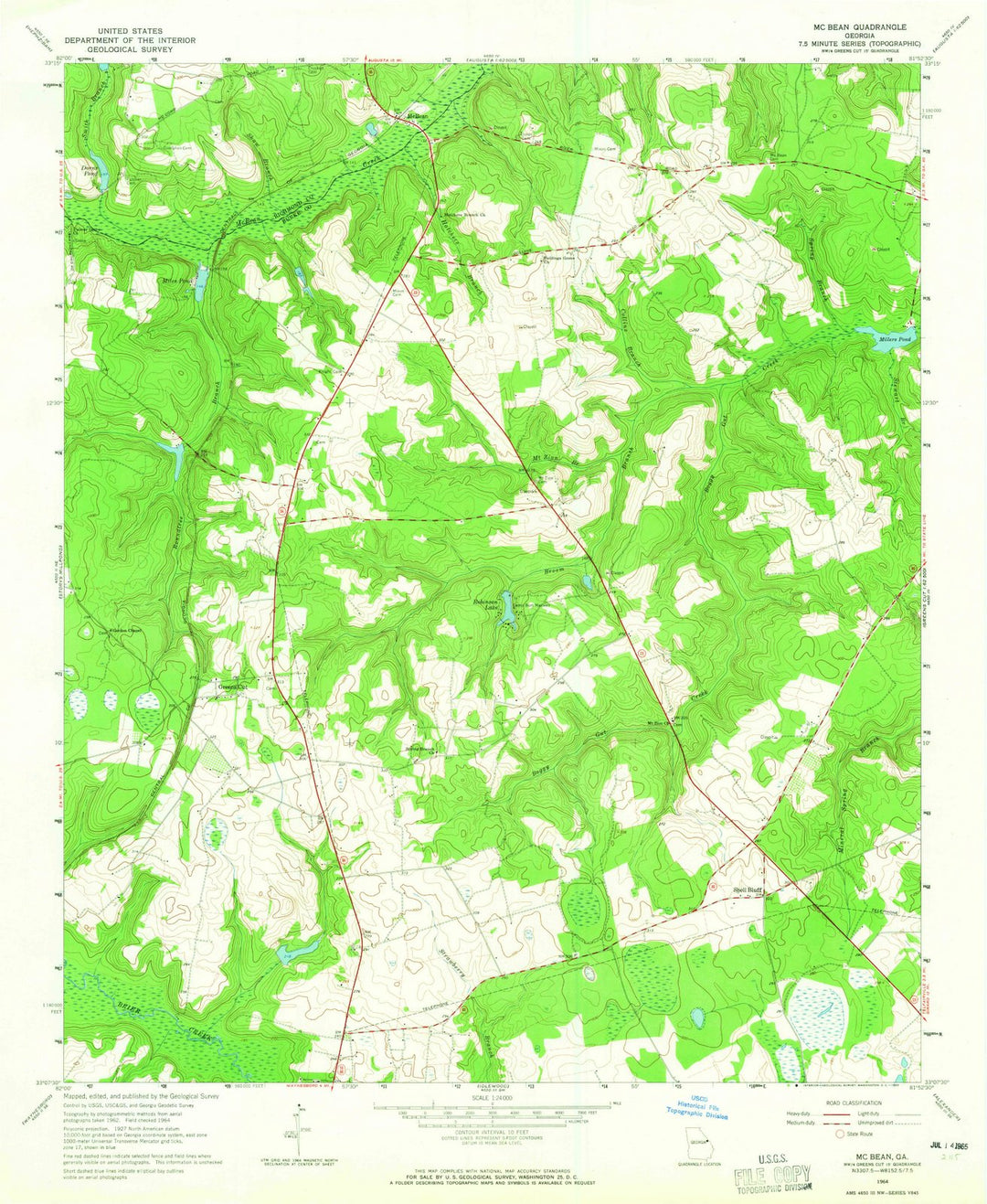 1964 Mc Bean, GA - Georgia - USGS Topographic Map