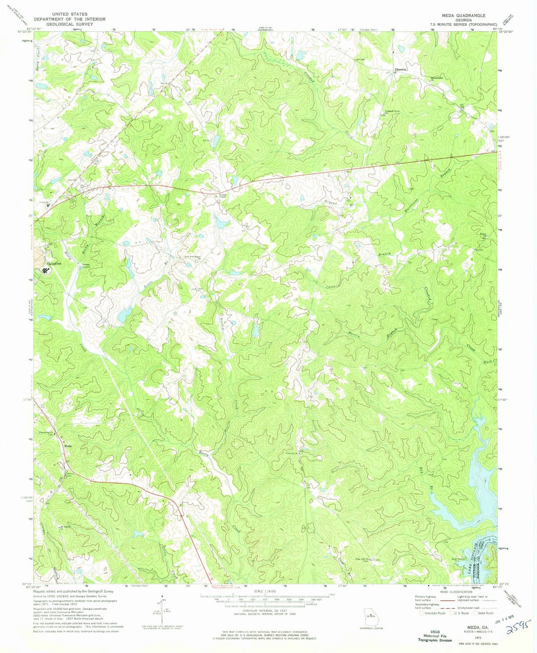 1972 MEDA, GA - Georgia - USGS Topographic Map