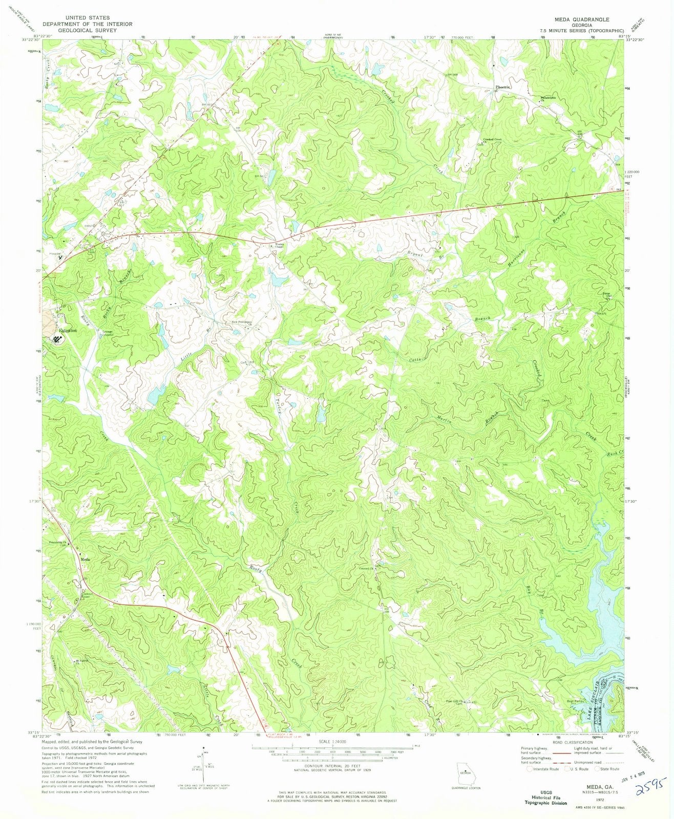 1972 MEDA, GA - Georgia - USGS Topographic Map