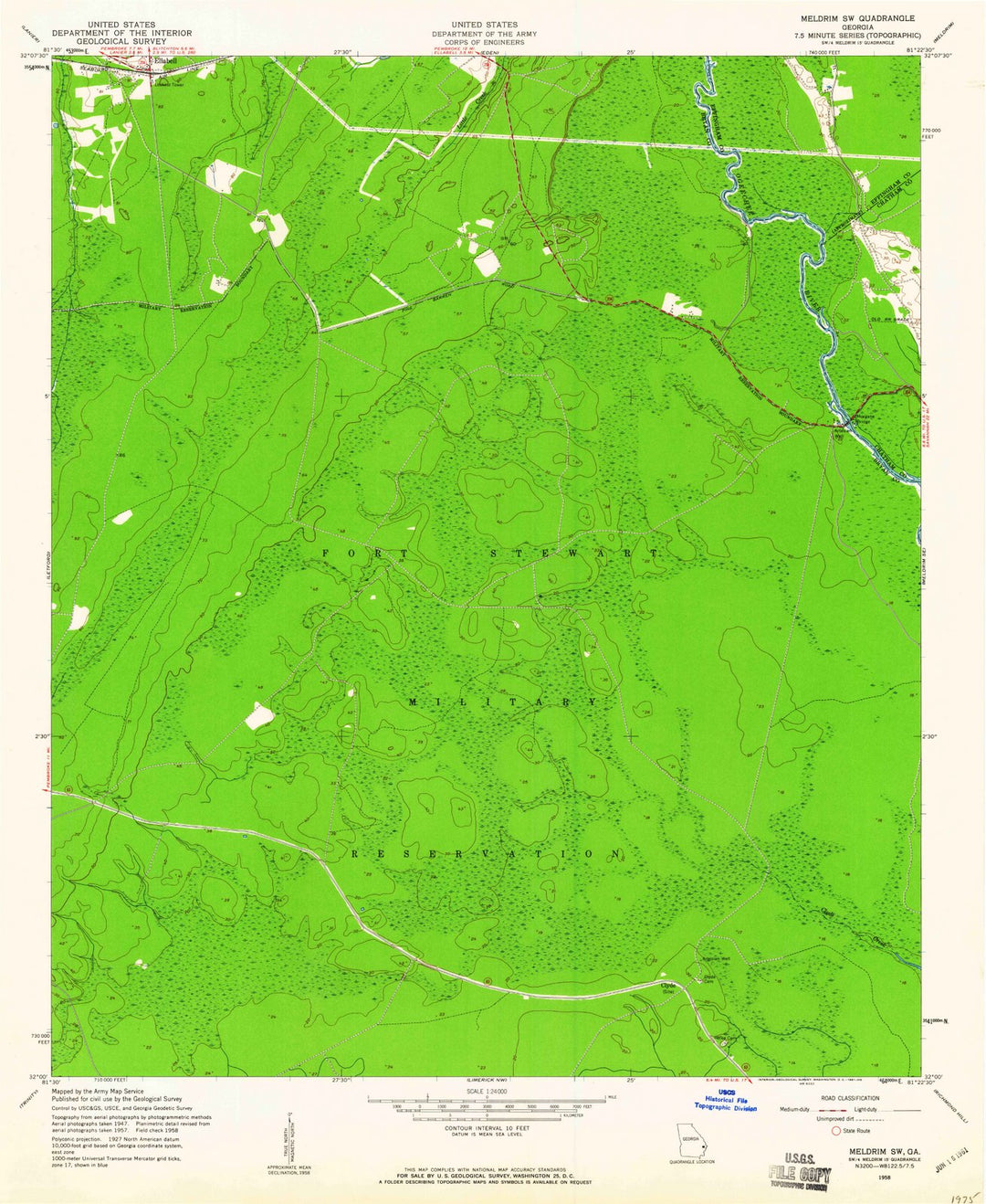 1958 Meldrim, GA - Georgia - USGS Topographic Map v2