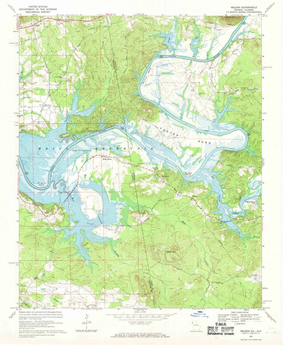 1967 Melson, GA - Georgia - USGS Topographic Map