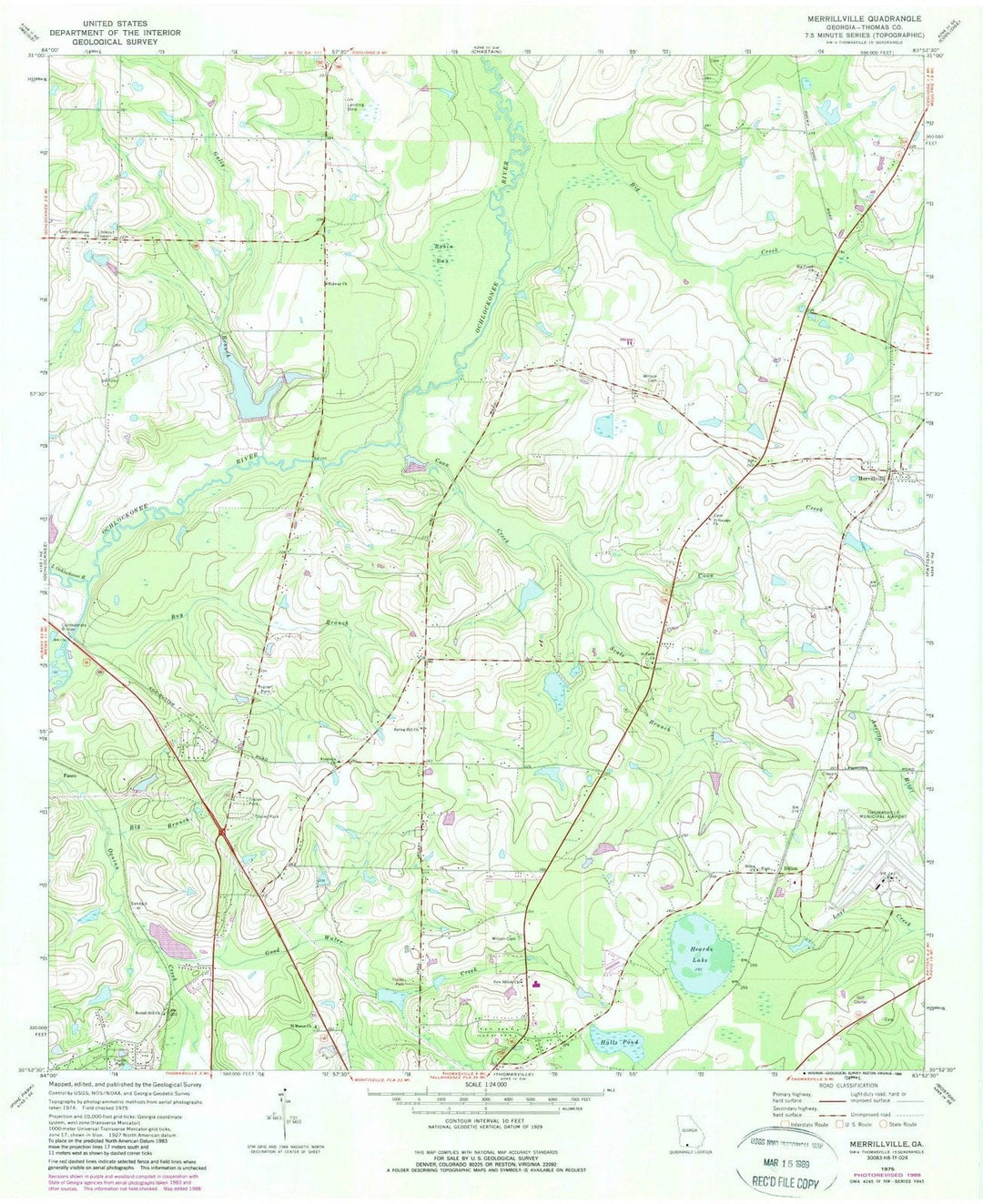 1975 Merrillville, GA - Georgia - USGS Topographic Map