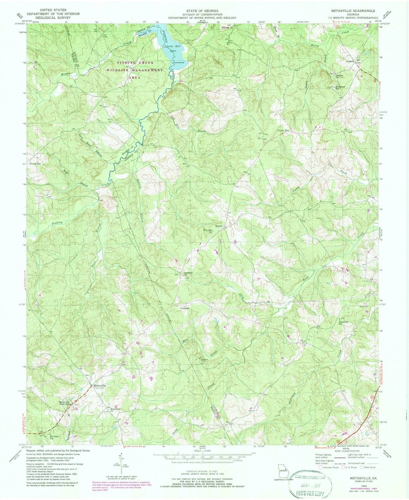 1954 Metasville, GA - Georgia - USGS Topographic Map