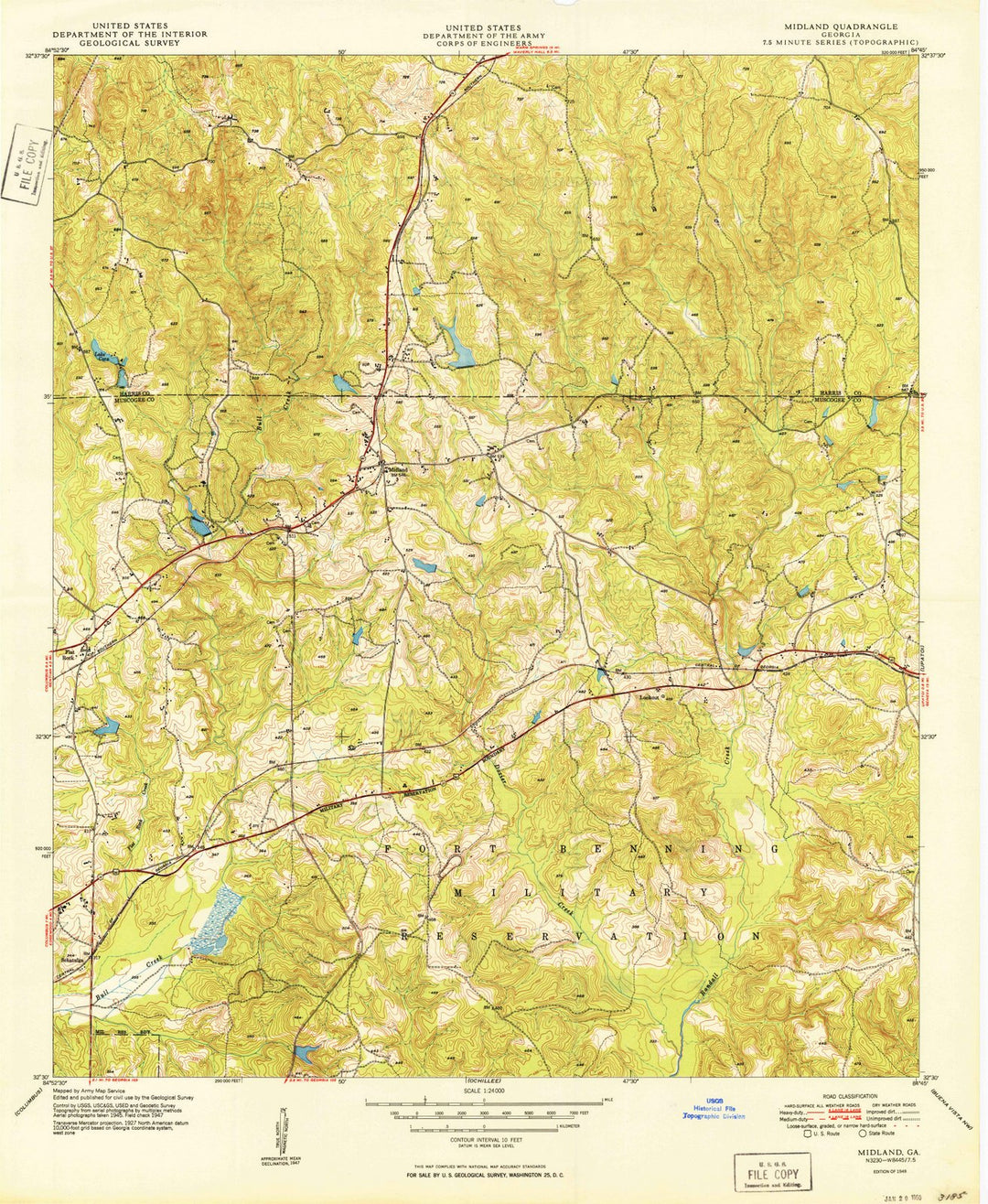 1949 Midland, GA - Georgia - USGS Topographic Map
