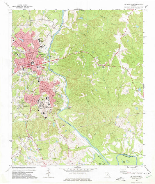 1972 Milledgeville, GA - Georgia - USGS Topographic Map