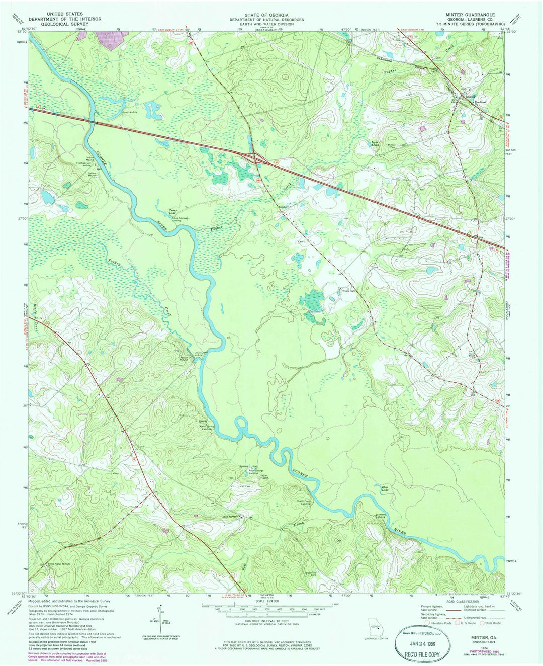 1974 Minter, GA - Georgia - USGS Topographic Map
