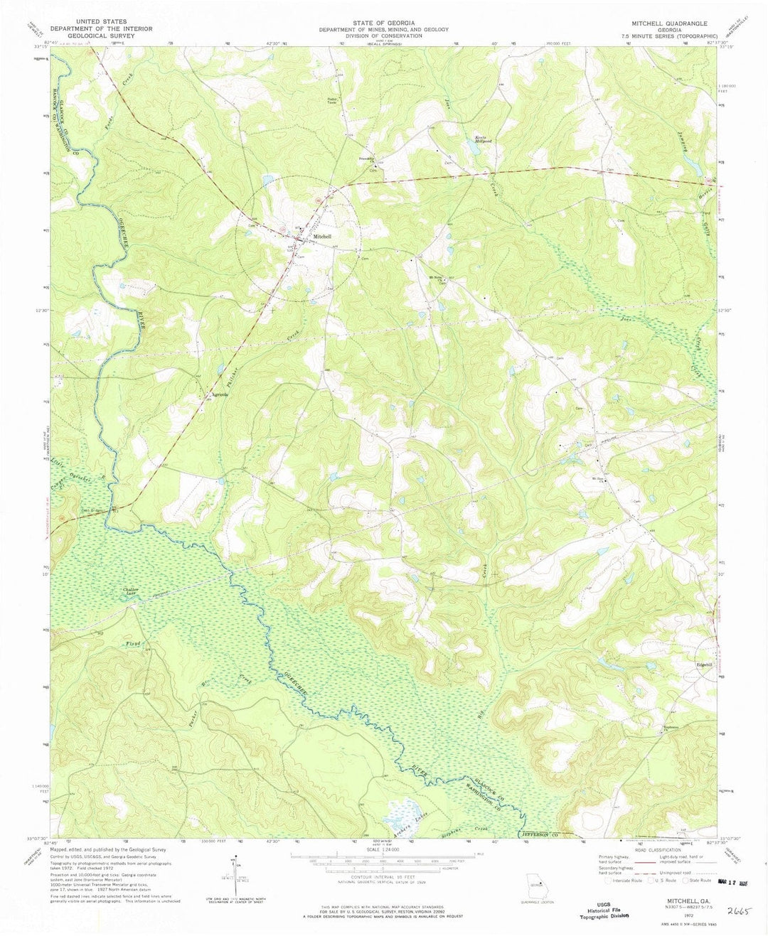 1972 Mitchell, GA - Georgia - USGS Topographic Map