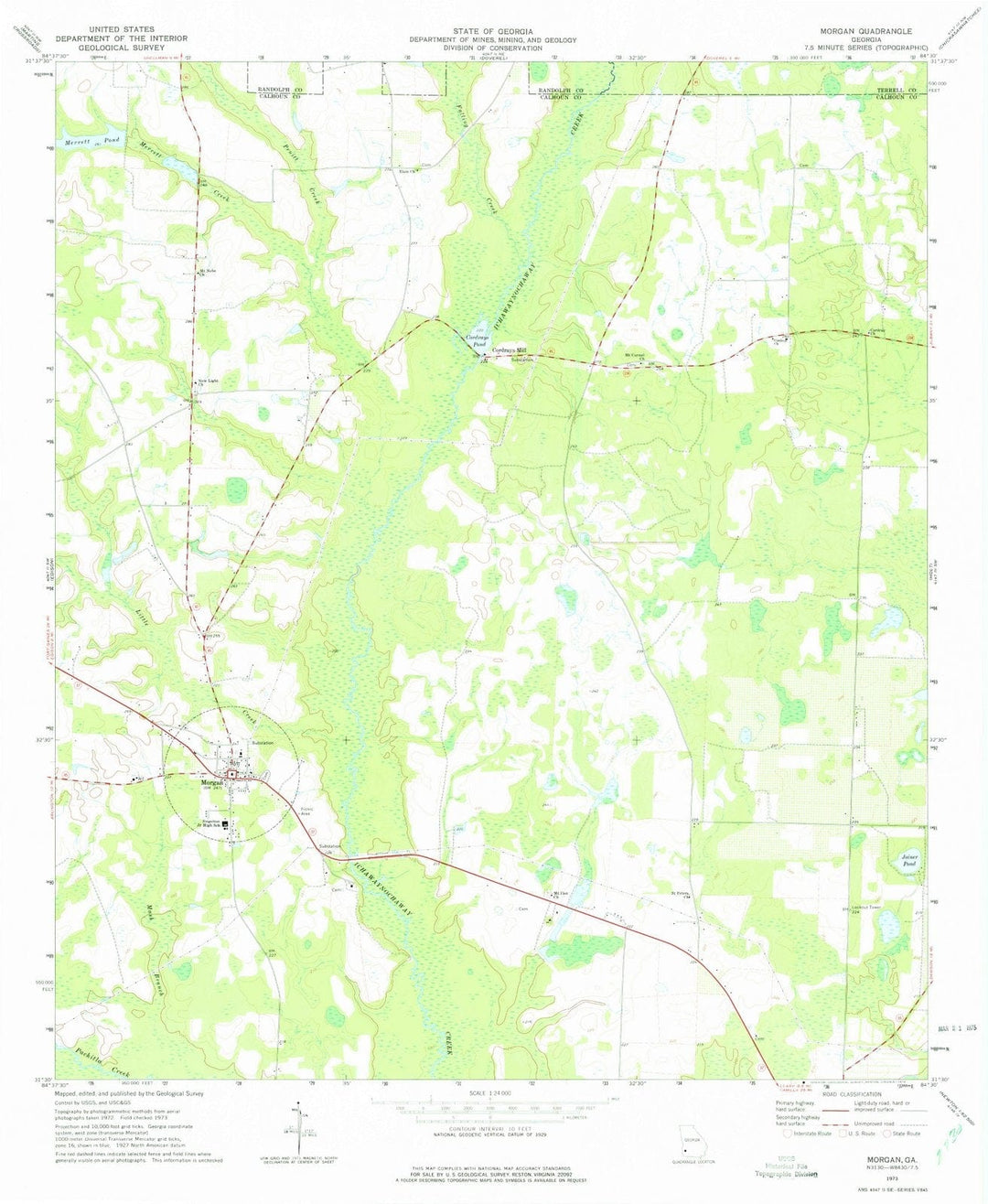 1973 Morgan, GA - Georgia - USGS Topographic Map