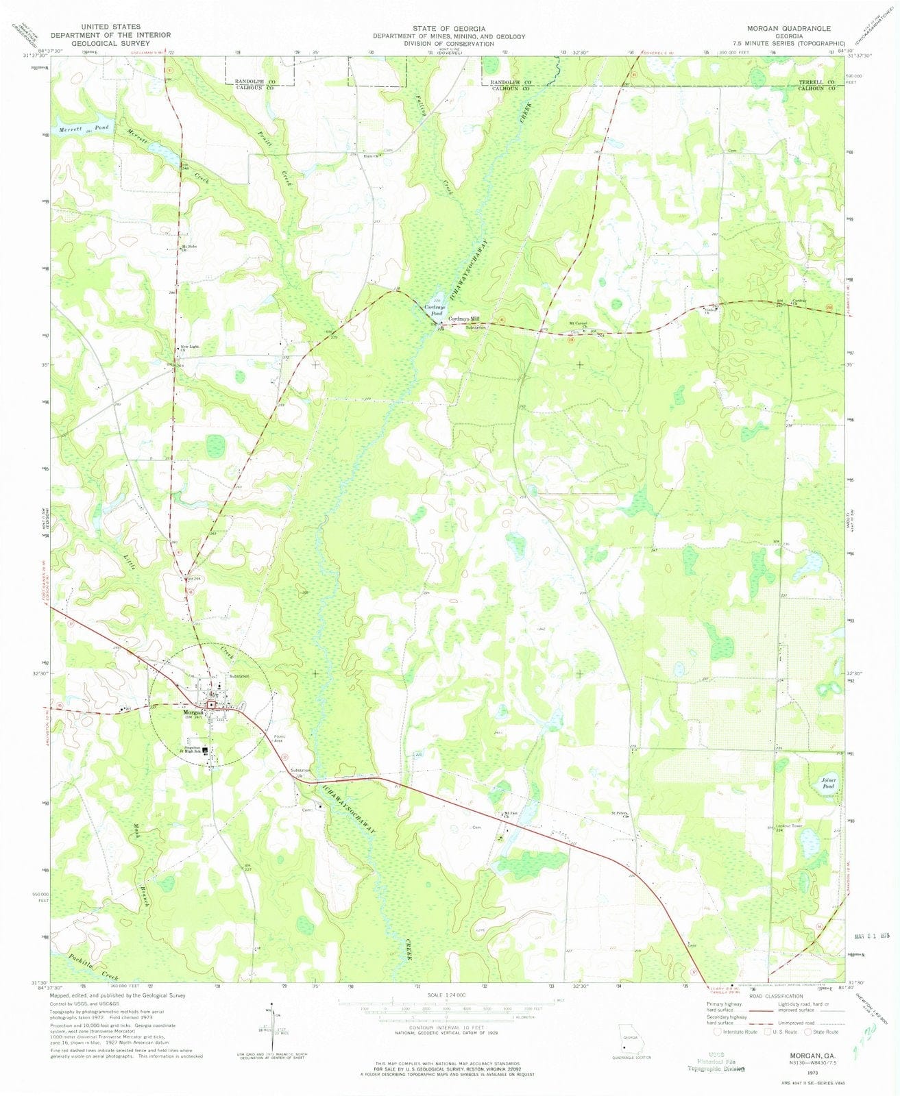 1973 Morgan, GA - Georgia - USGS Topographic Map
