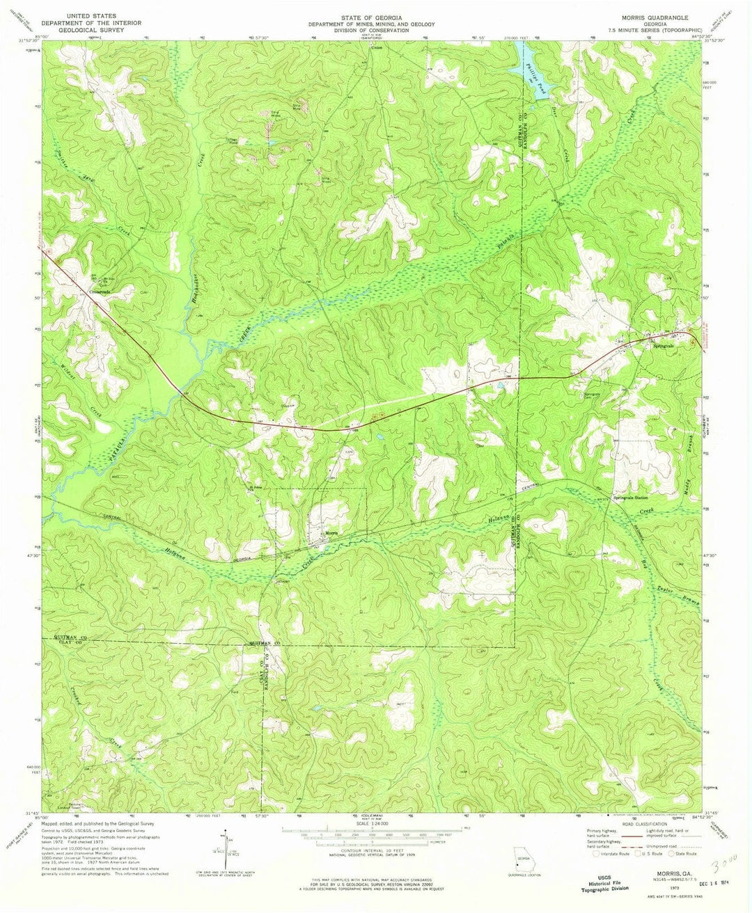 1973 Morris, GA - Georgia - USGS Topographic Map