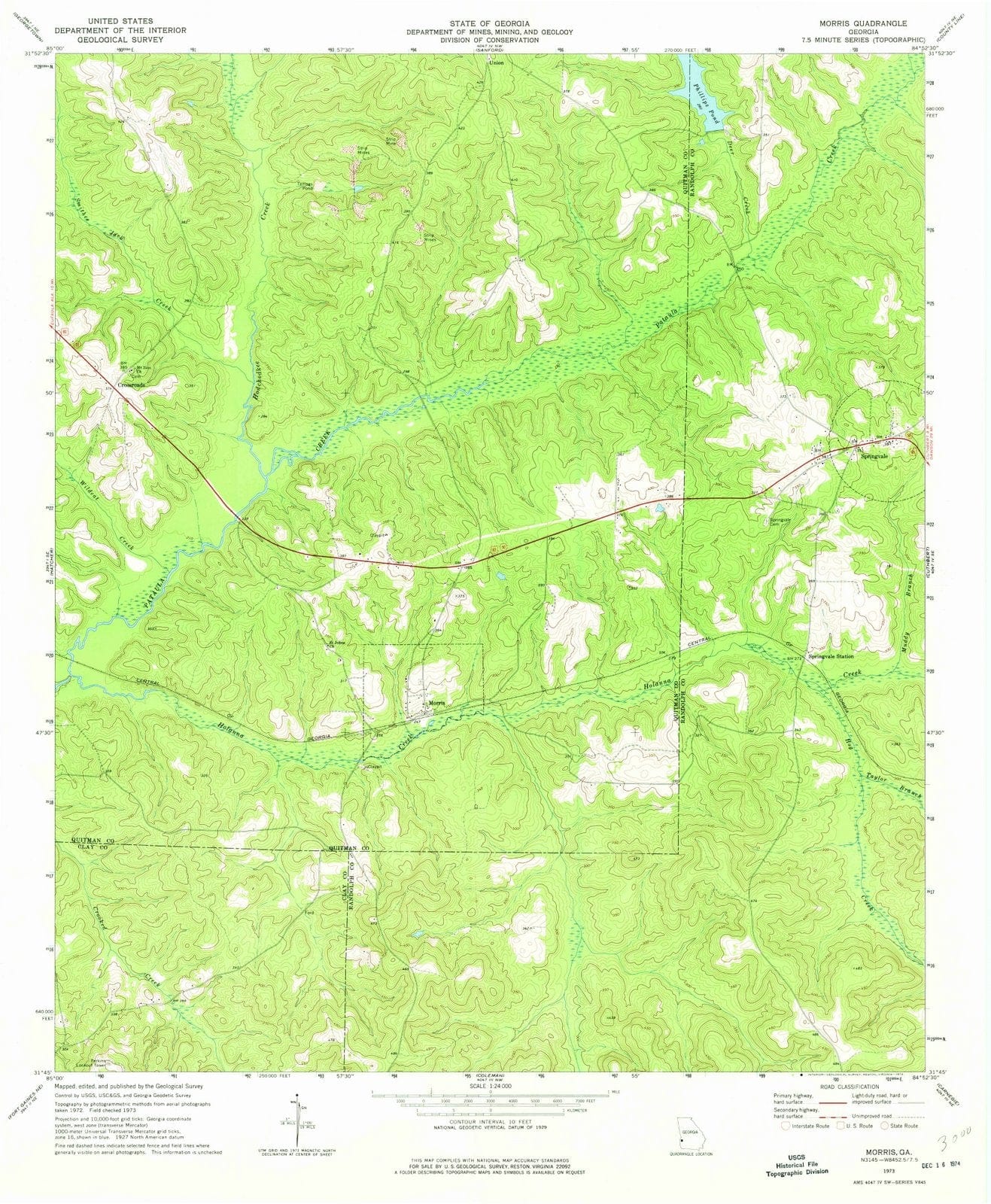 1973 Morris, GA - Georgia - USGS Topographic Map