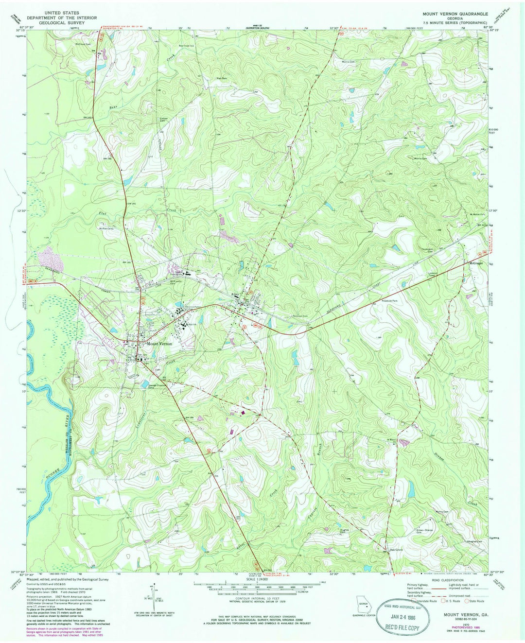 1970 Mount Vernon, GA - Georgia - USGS Topographic Map