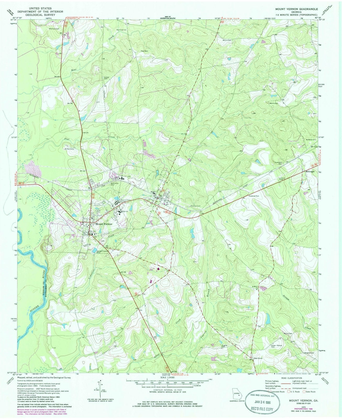 1970 Mount Vernon, GA - Georgia - USGS Topographic Map