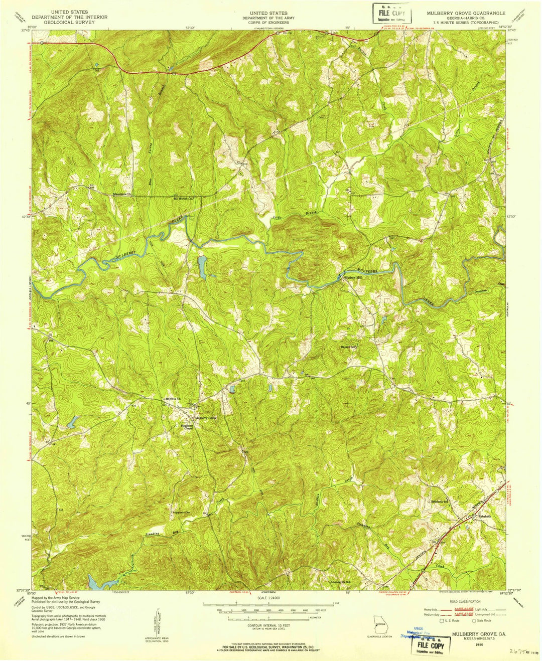 1950 Mulberry Grove, GA - Georgia - USGS Topographic Map