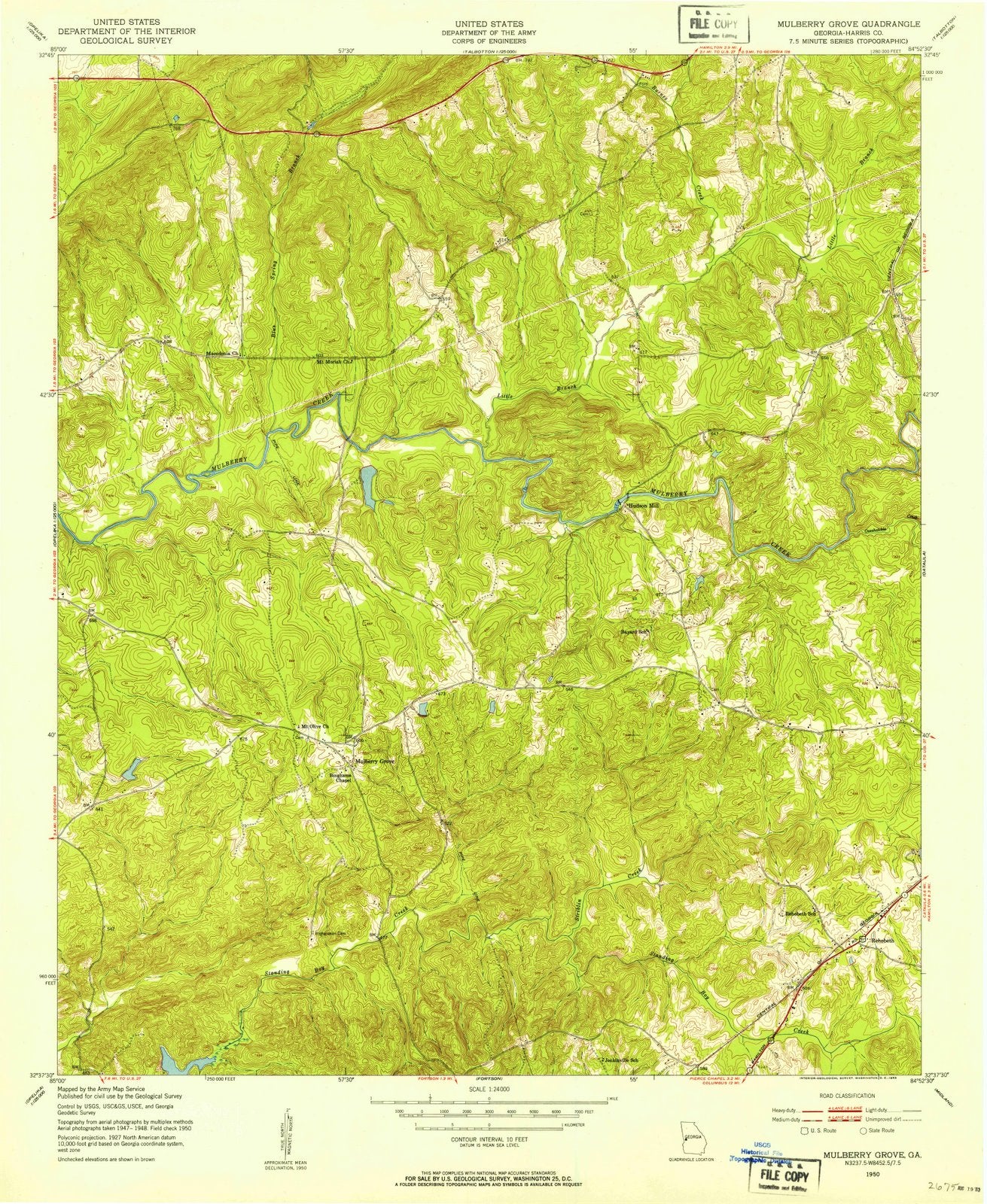 1950 Mulberry Grove, GA - Georgia - USGS Topographic Map