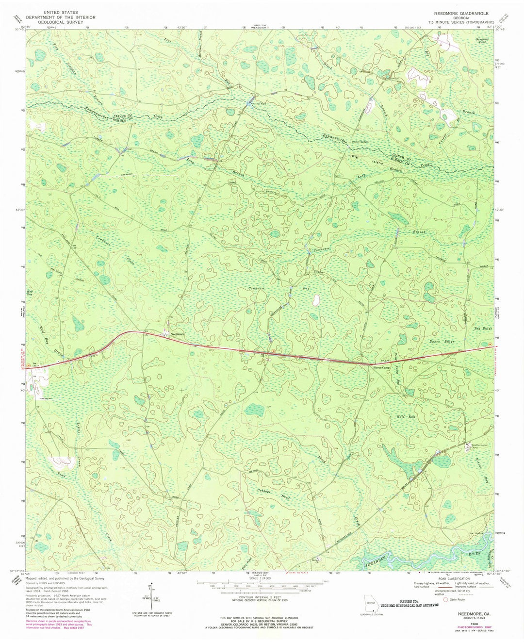 1968 Needmore, GA - Georgia - USGS Topographic Map