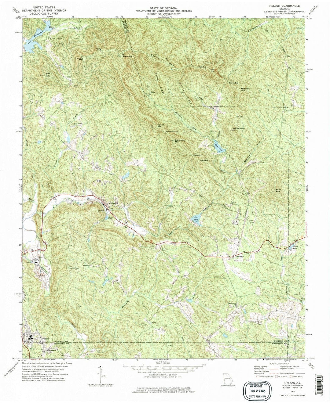1972 Nelson, GA - Georgia - USGS Topographic Map
