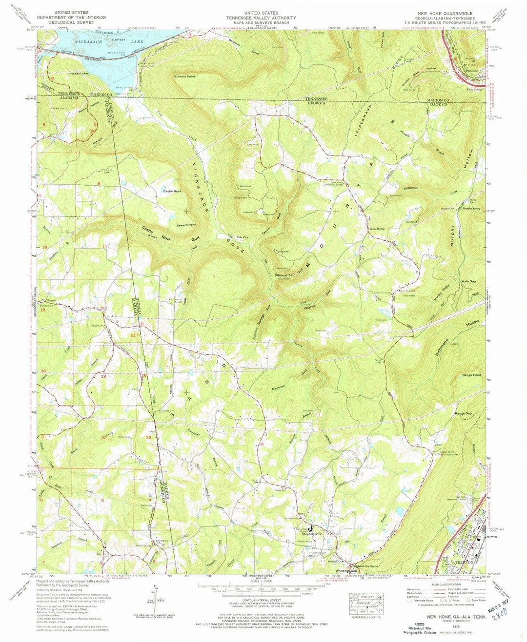 1970 New Home, GA - Georgia - USGS Topographic Map