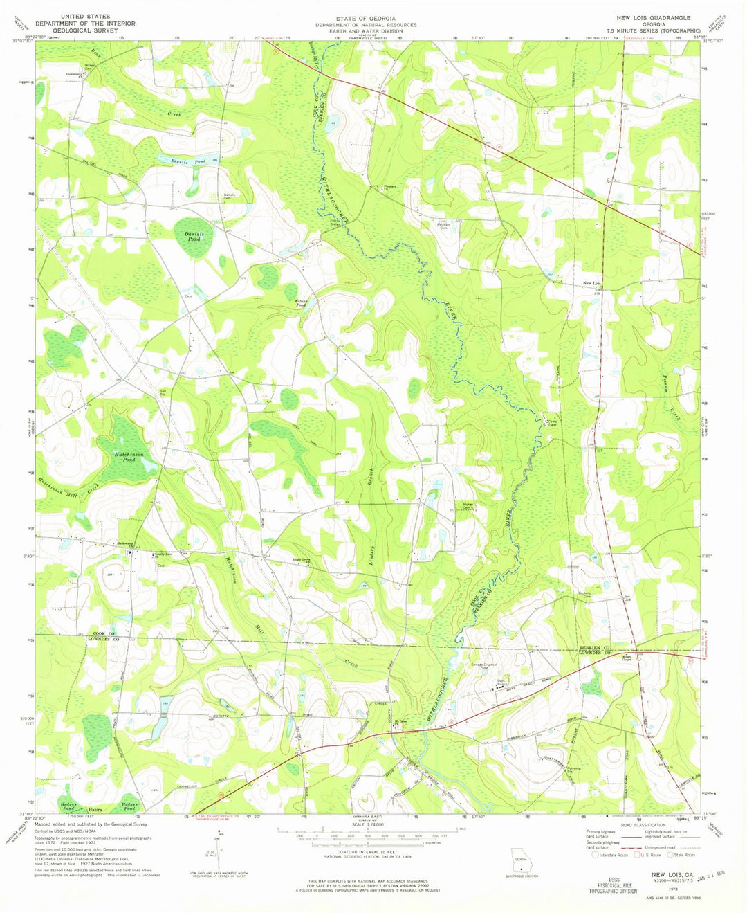 1973 New Lois, GA - Georgia - USGS Topographic Map