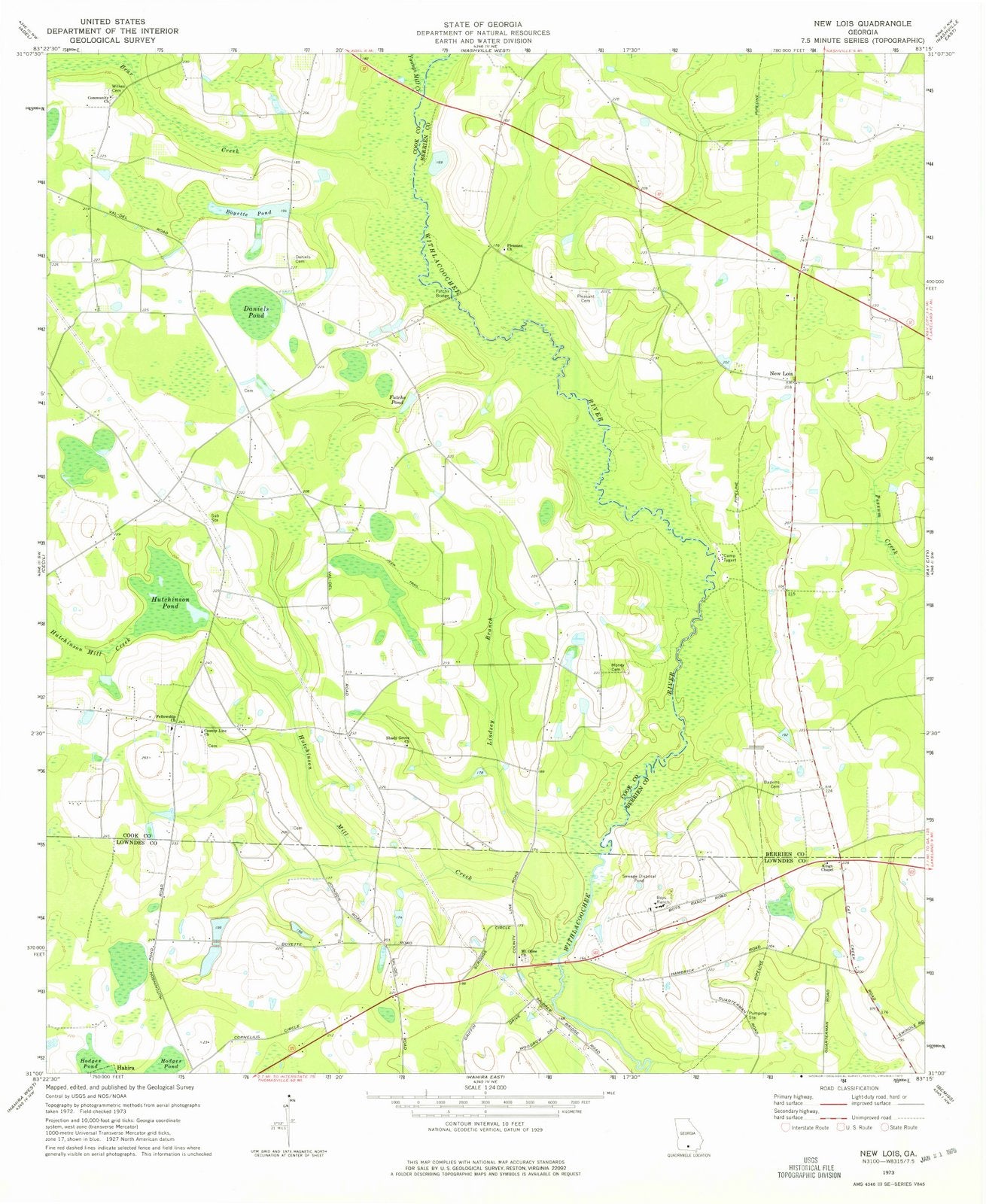 1973 New Lois, GA - Georgia - USGS Topographic Map