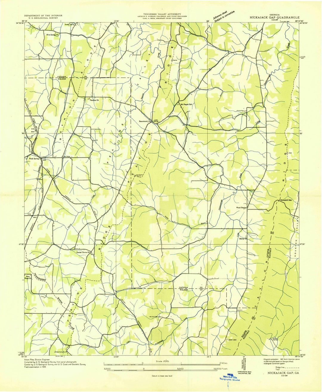 1935 Nickajack Gap, GA - Georgia - USGS Topographic Map
