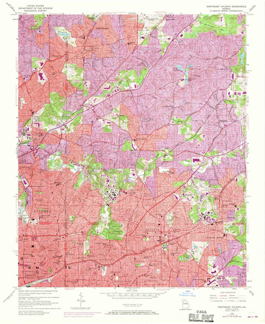 1954 Northeast Atlanta, GA - Georgia - USGS Topographic Map