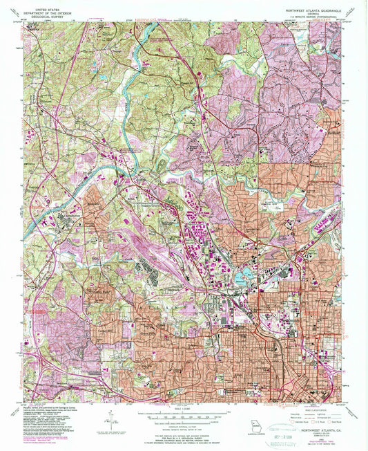 1954 Northwest Atlanta, GA - Georgia - USGS Topographic Map