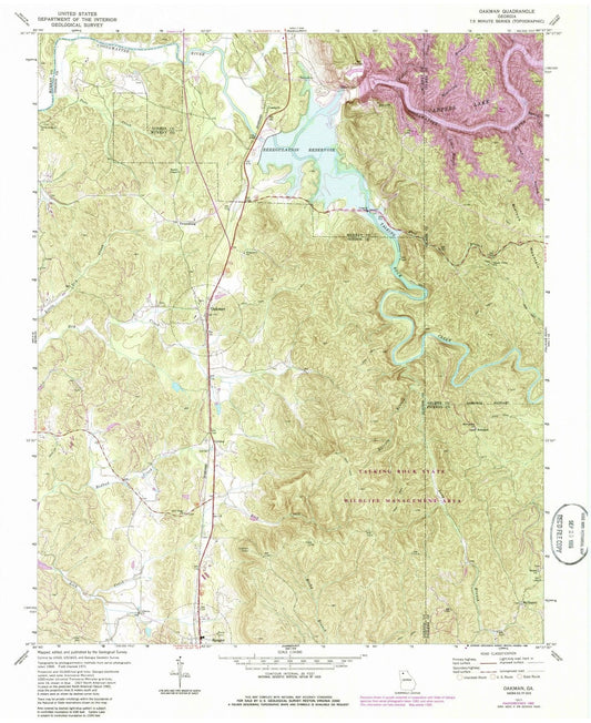 1971 Oakman, GA - Georgia - USGS Topographic Map