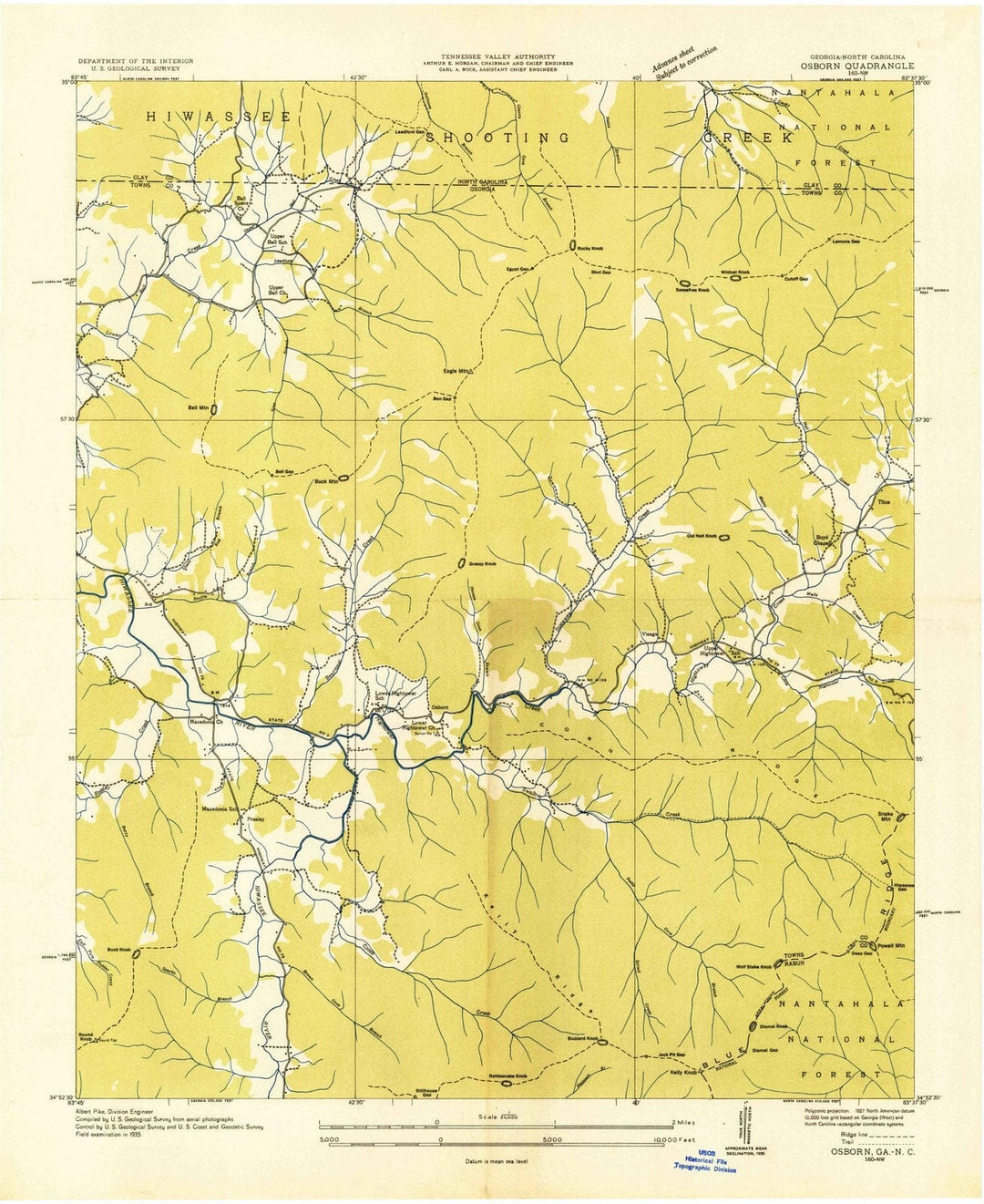 1935 Osborn, GA - Georgia - USGS Topographic Map