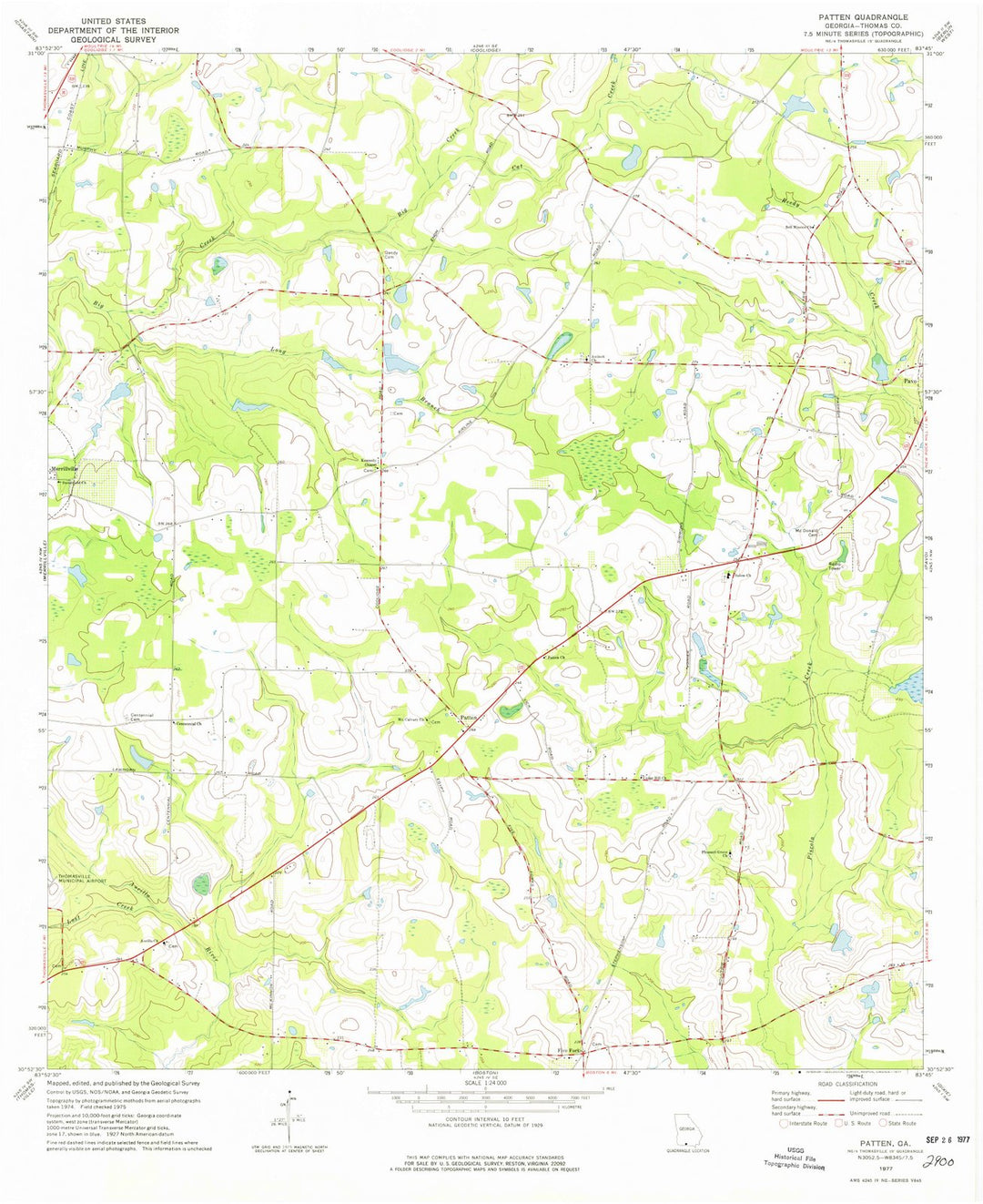 1977 Patten, GA - Georgia - USGS Topographic Map