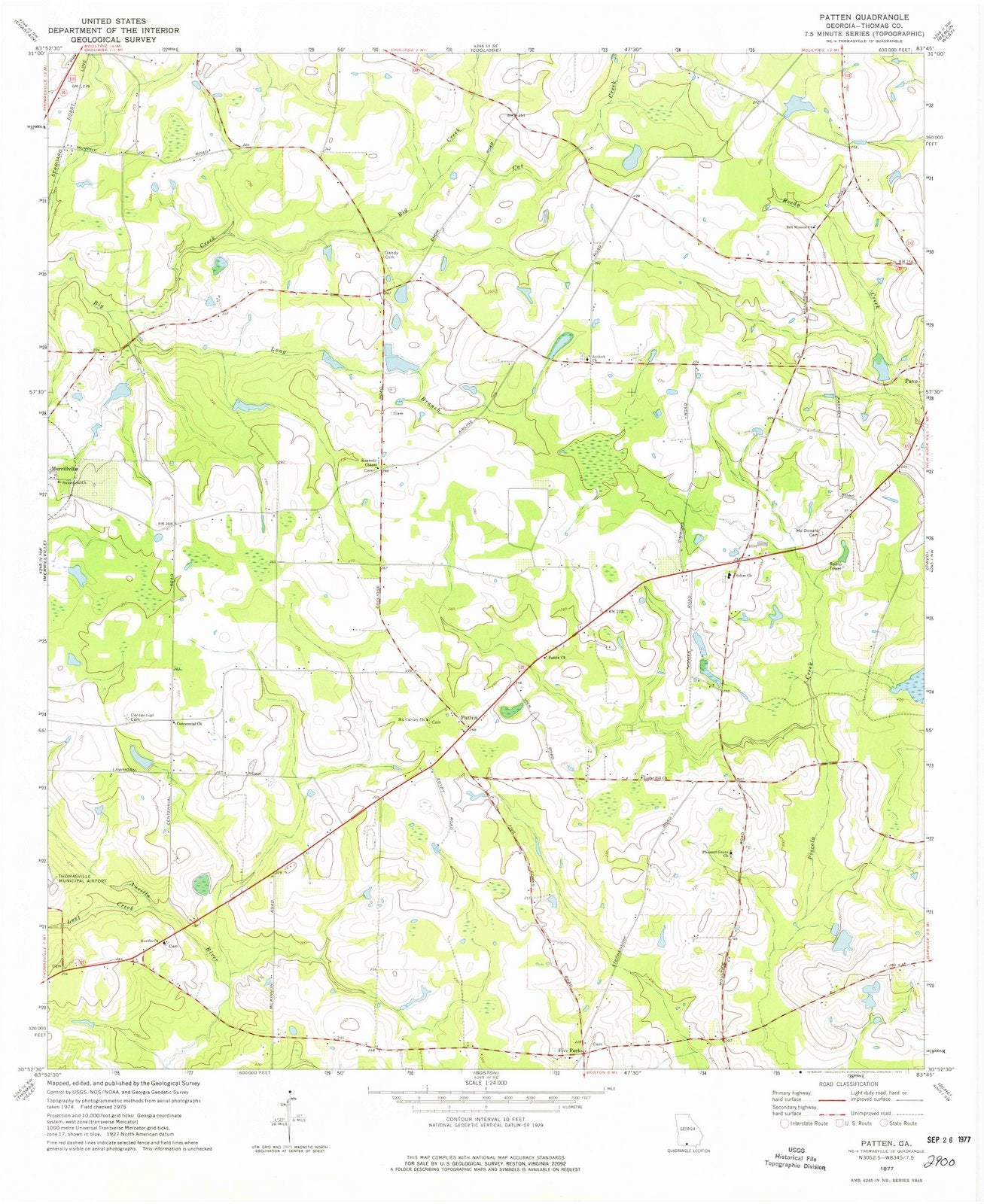 1977 Patten, GA - Georgia - USGS Topographic Map