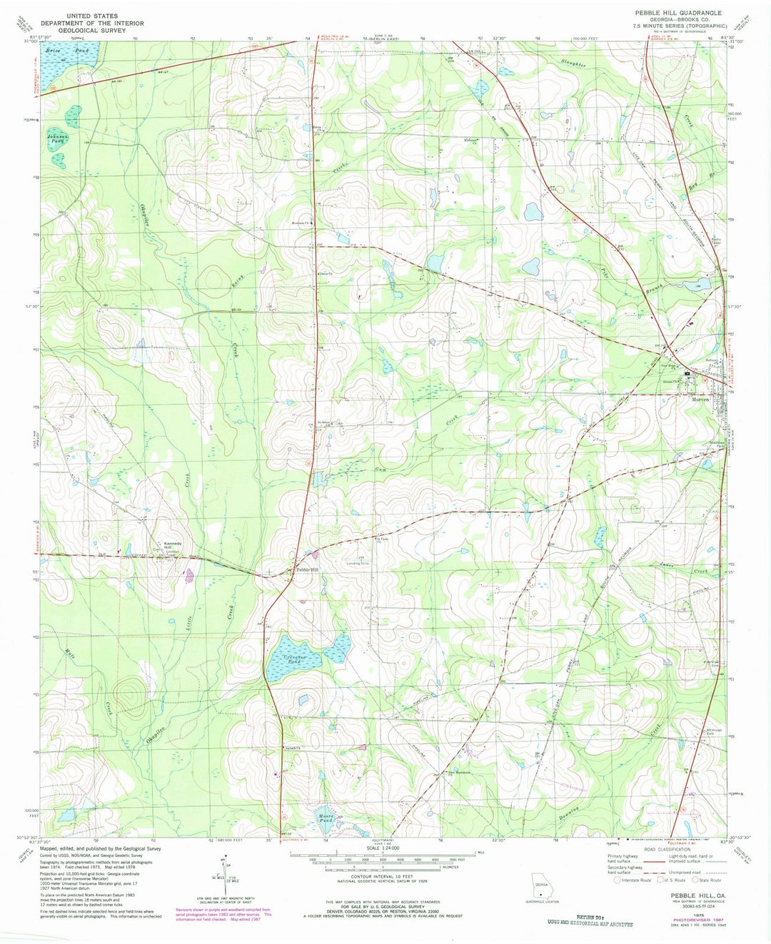 1975 Pebble Hill, GA - Georgia - USGS Topographic Map