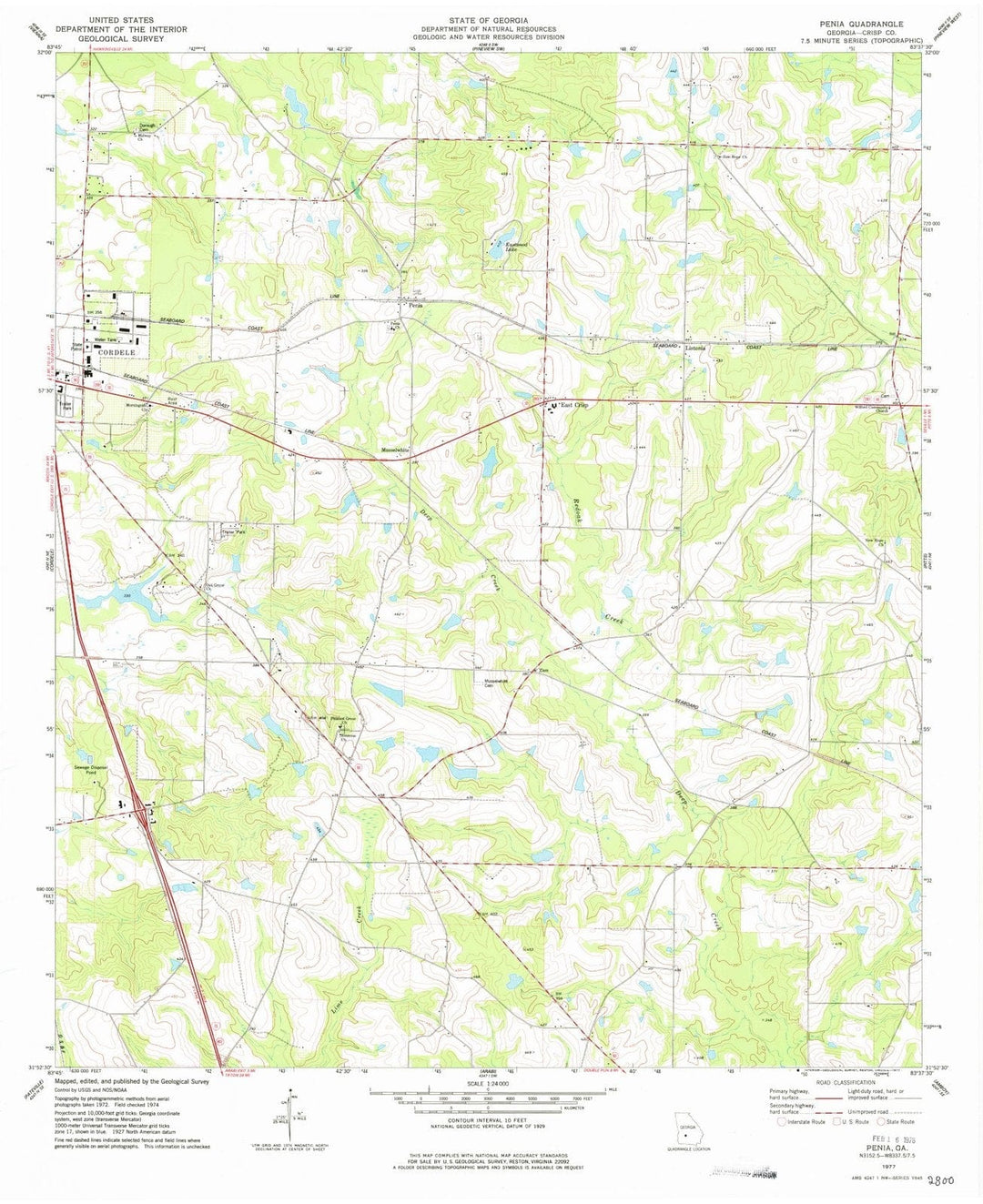 1977 Penia, GA - Georgia - USGS Topographic Map