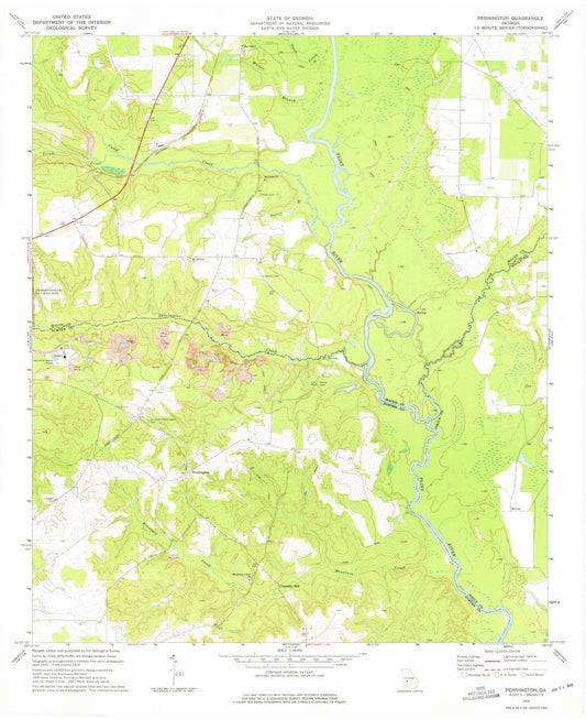 1972 Pennington, GA - Georgia - USGS Topographic Map