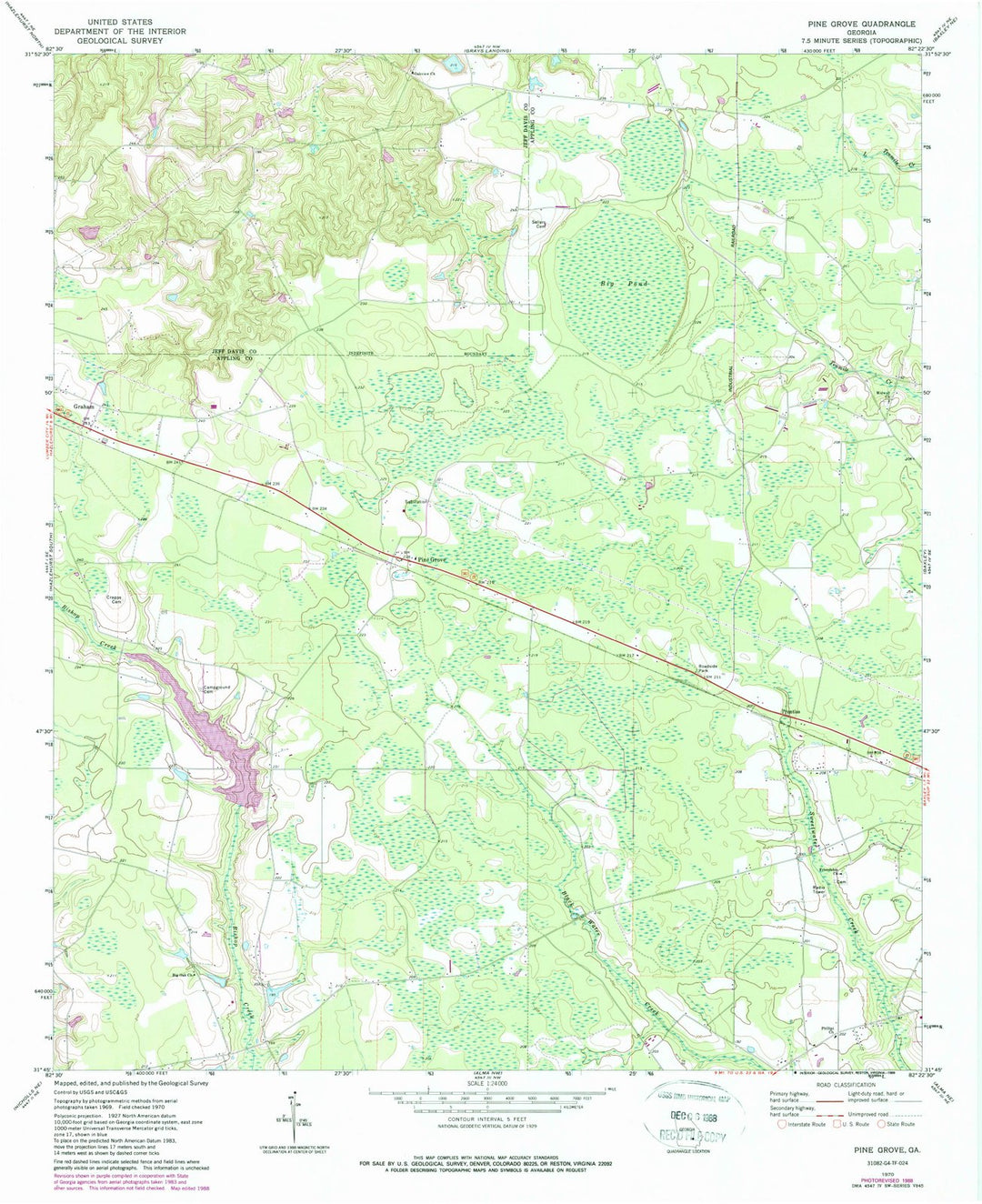 1970 Pine Grove, GA - Georgia - USGS Topographic Map