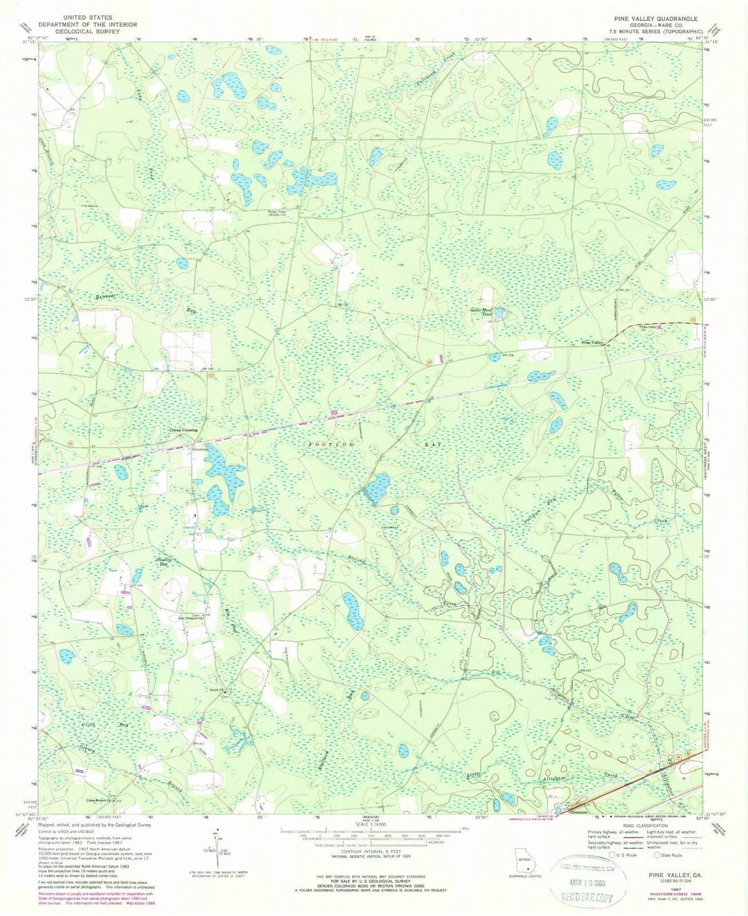1967 Pine Valley, GA - Georgia - USGS Topographic Map