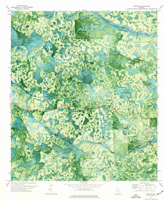 1971 Pineland, GA - Georgia - USGS Topographic Map