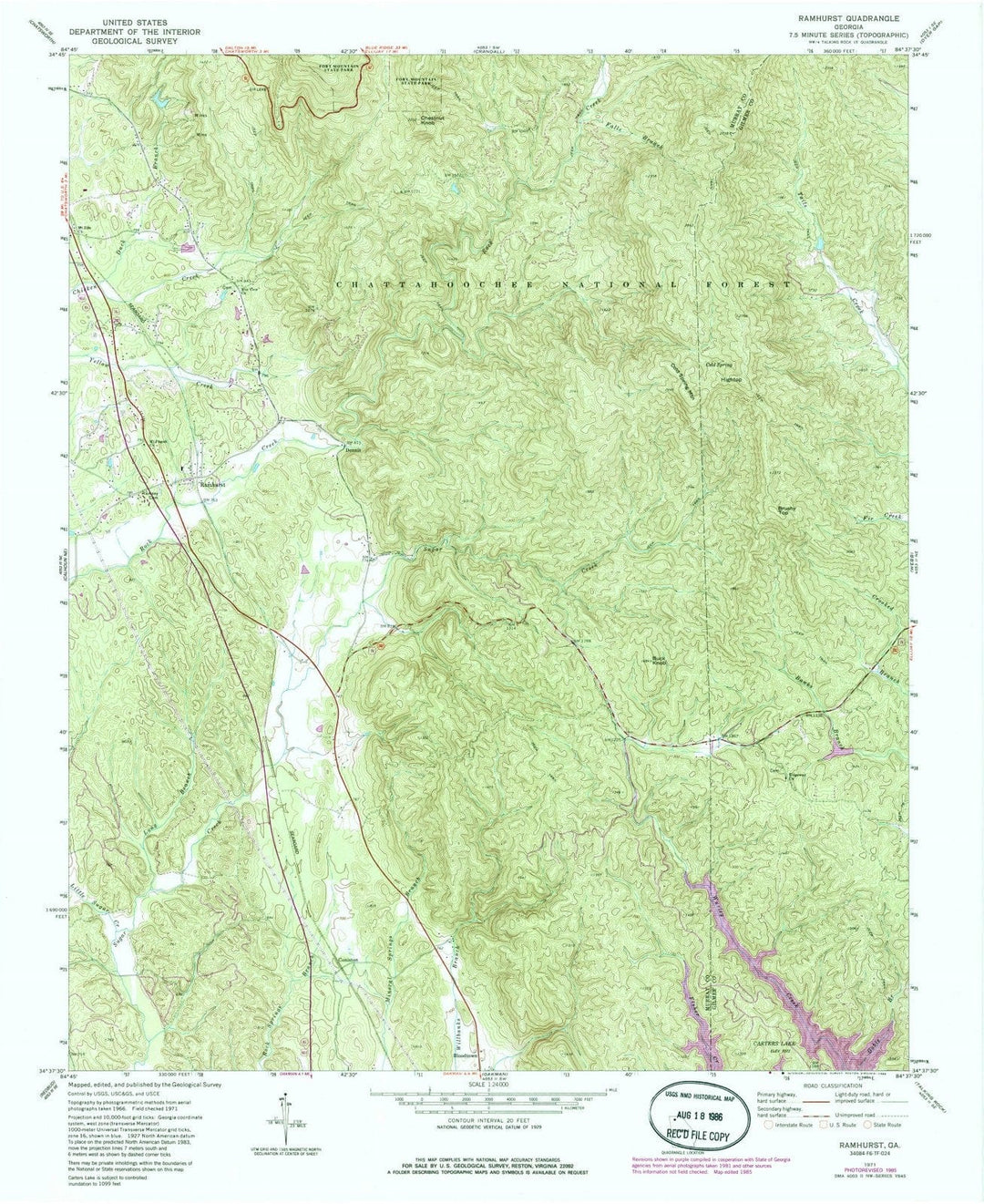 1971 Ramhurst, GA - Georgia - USGS Topographic Map