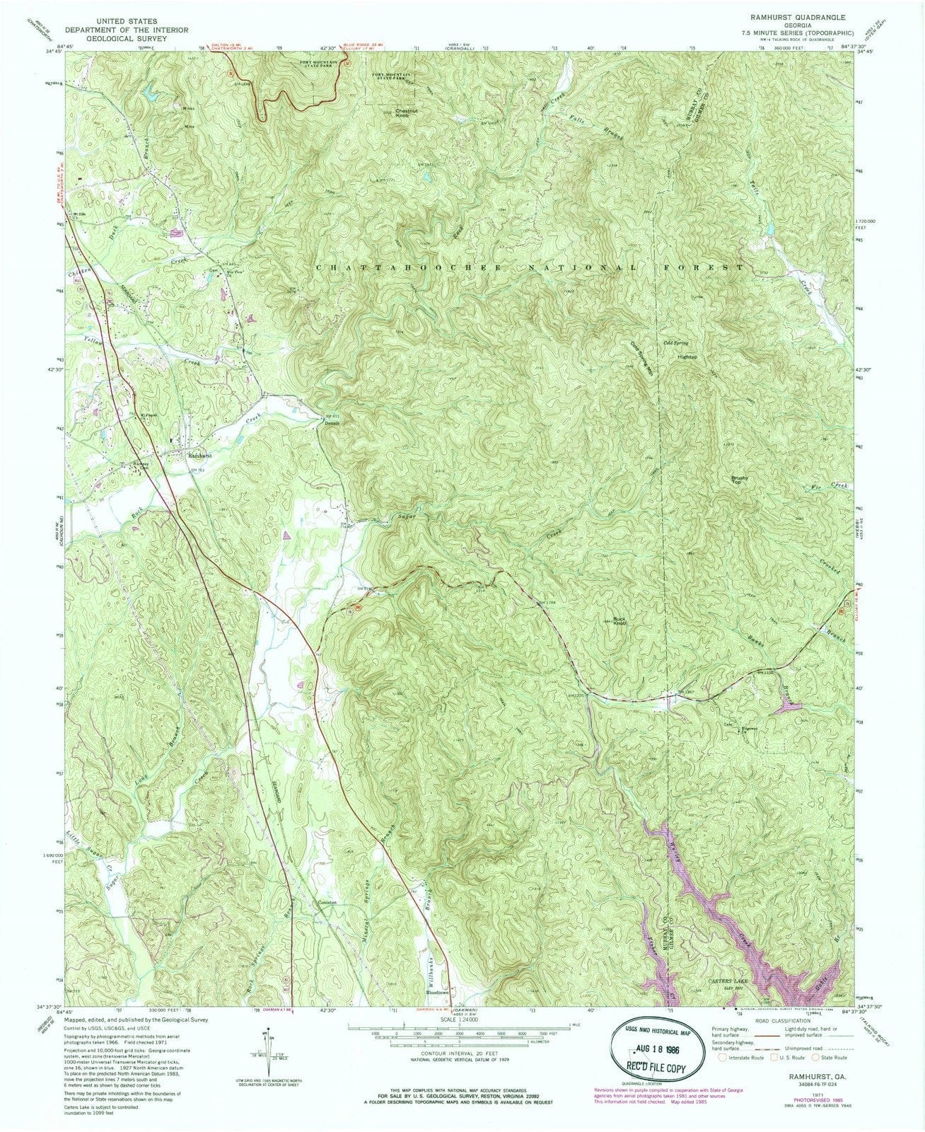 1971 Ramhurst, GA - Georgia - USGS Topographic Map