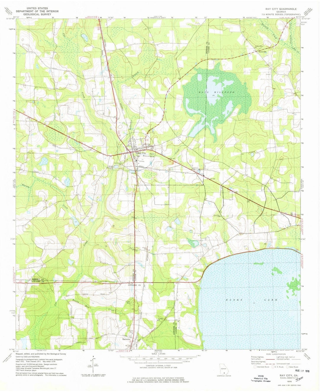 1978 Ray City, GA - Georgia - USGS Topographic Map