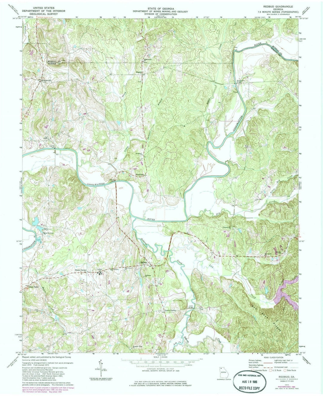 1972 Redbud, GA - Georgia - USGS Topographic Map