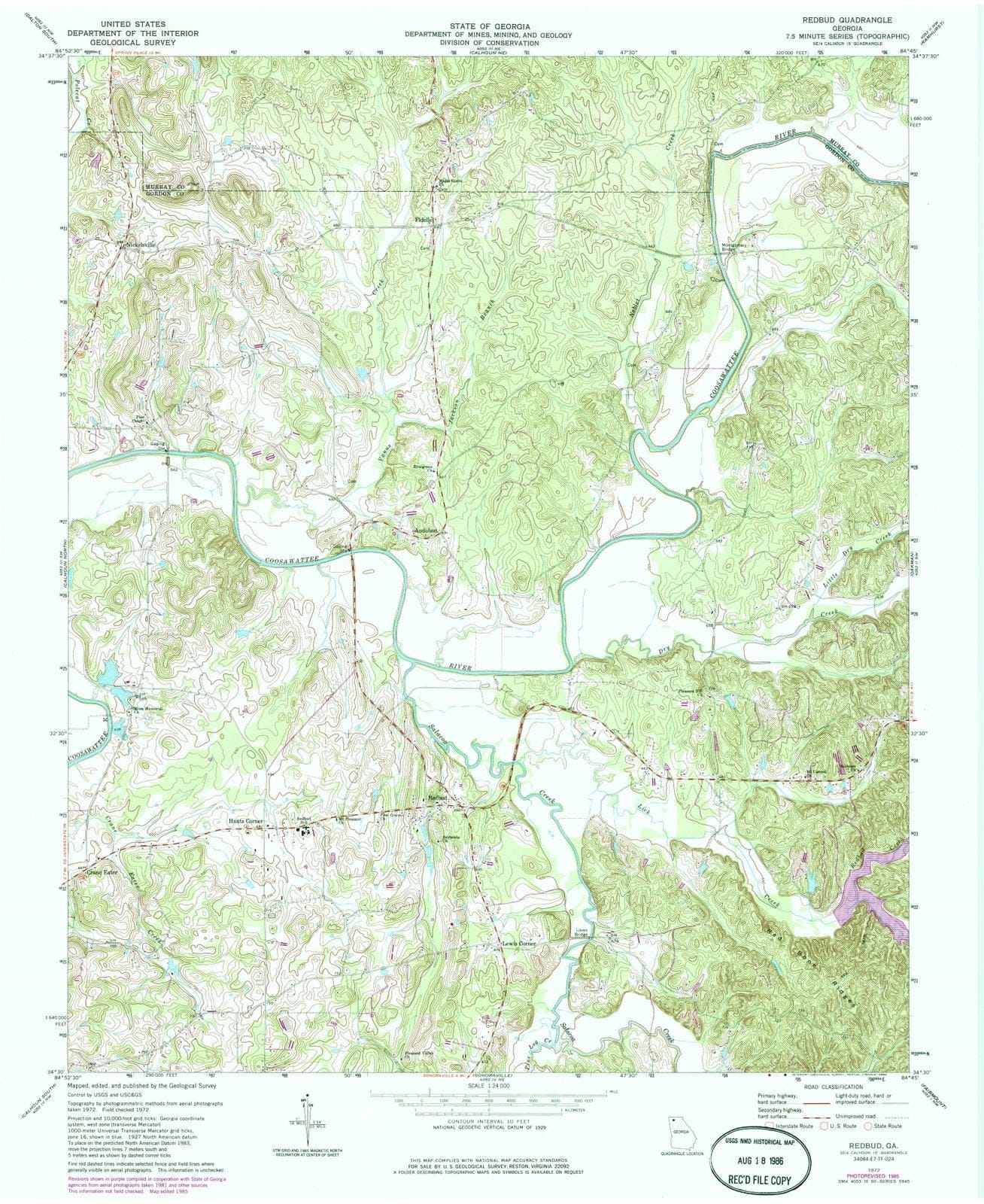 1972 Redbud, GA - Georgia - USGS Topographic Map