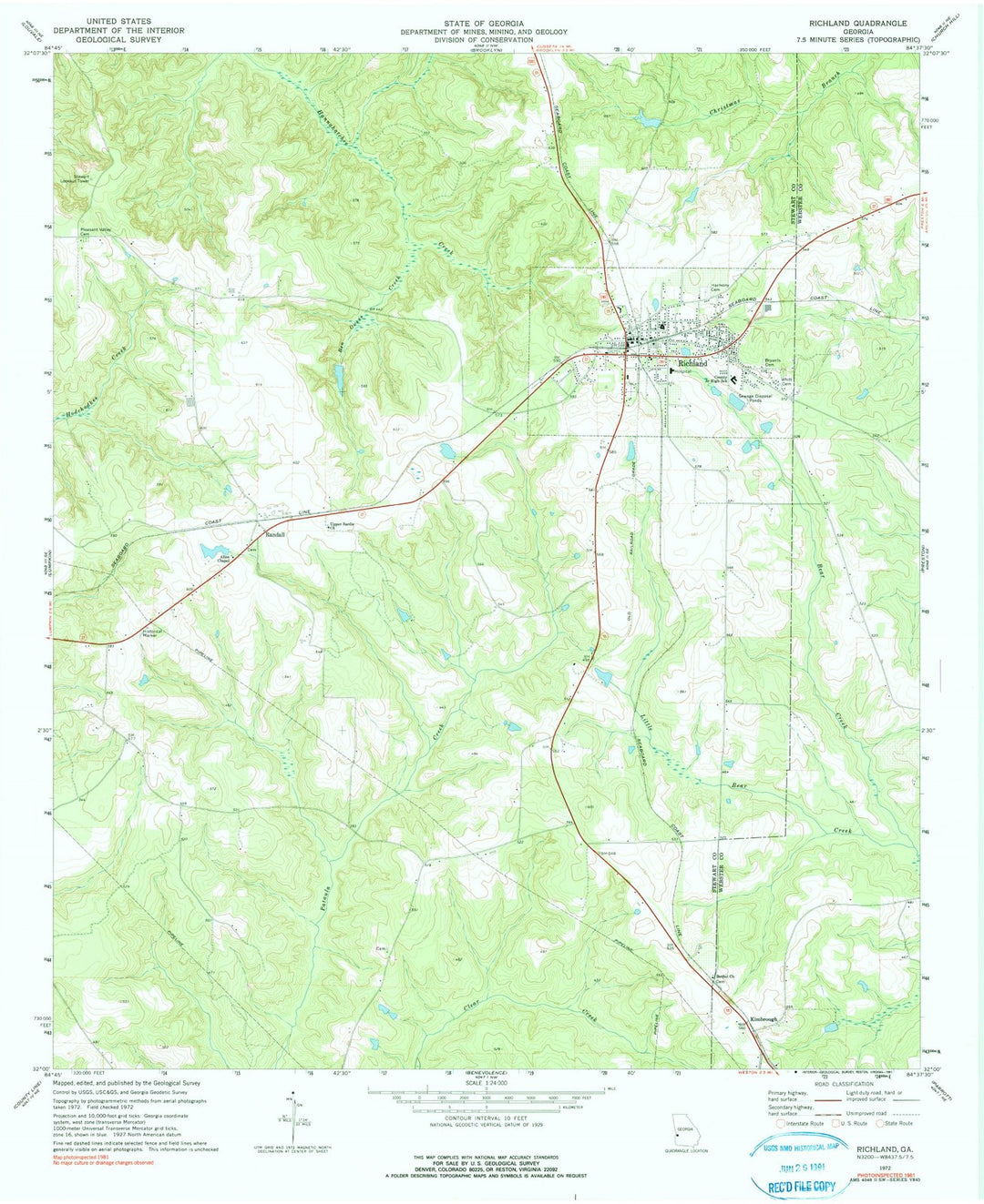 1972 Richland, GA - Georgia - USGS Topographic Map