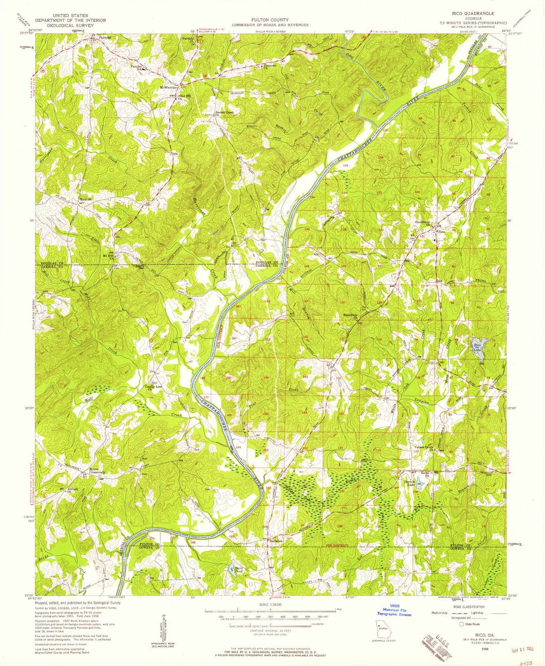 1958 Rico, GA - Georgia - USGS Topographic Map