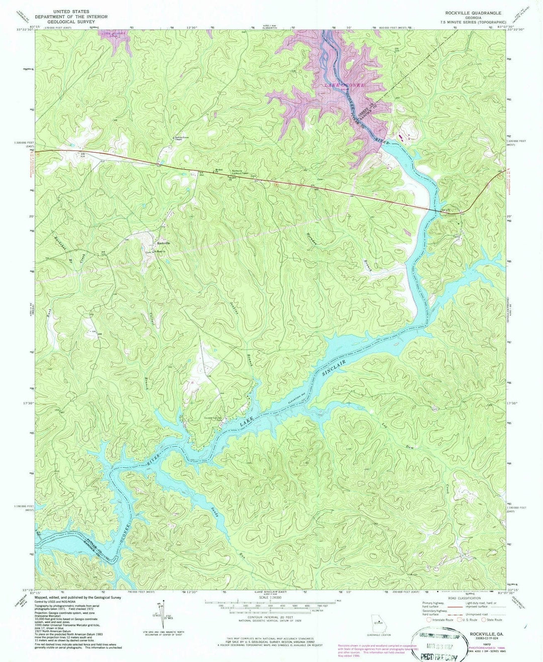 1972 Rockville, GA - Georgia - USGS Topographic Map