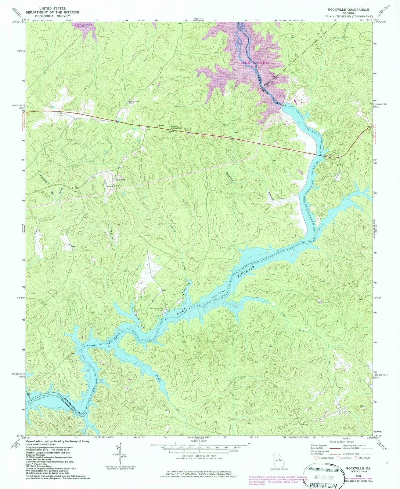 1972 Rockville, GA - Georgia - USGS Topographic Map