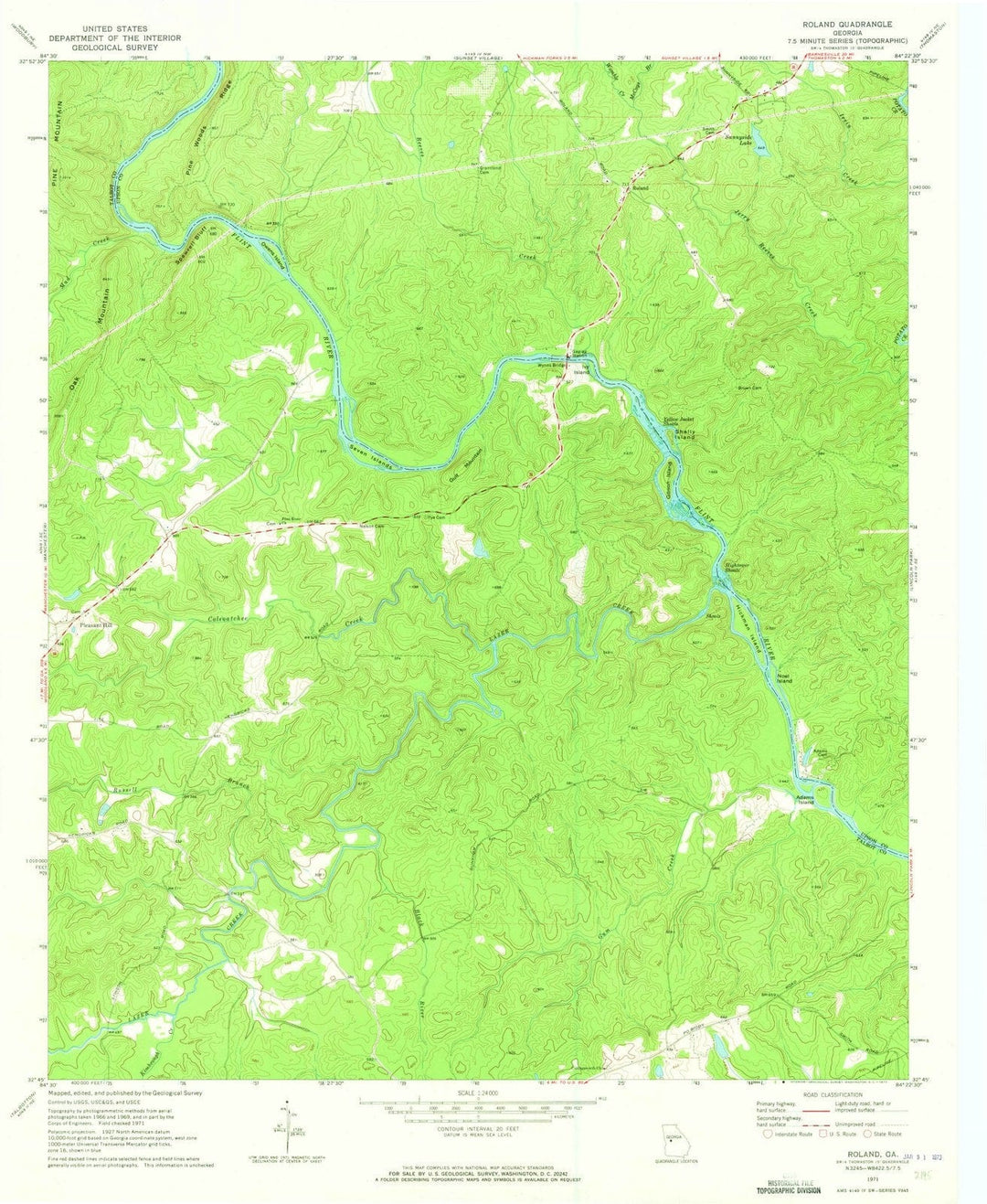 1971 Roland, GA - Georgia - USGS Topographic Map