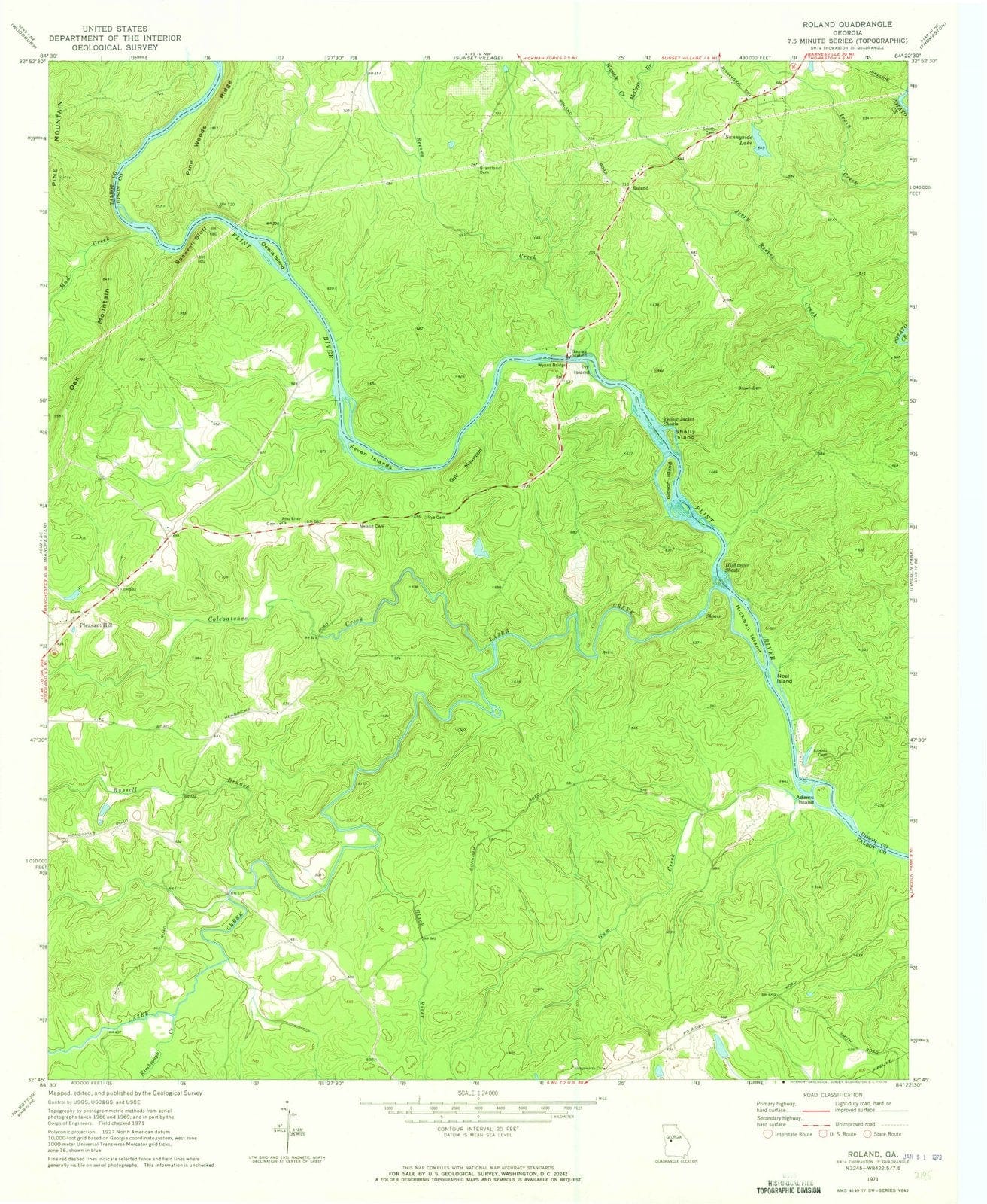 1971 Roland, GA - Georgia - USGS Topographic Map