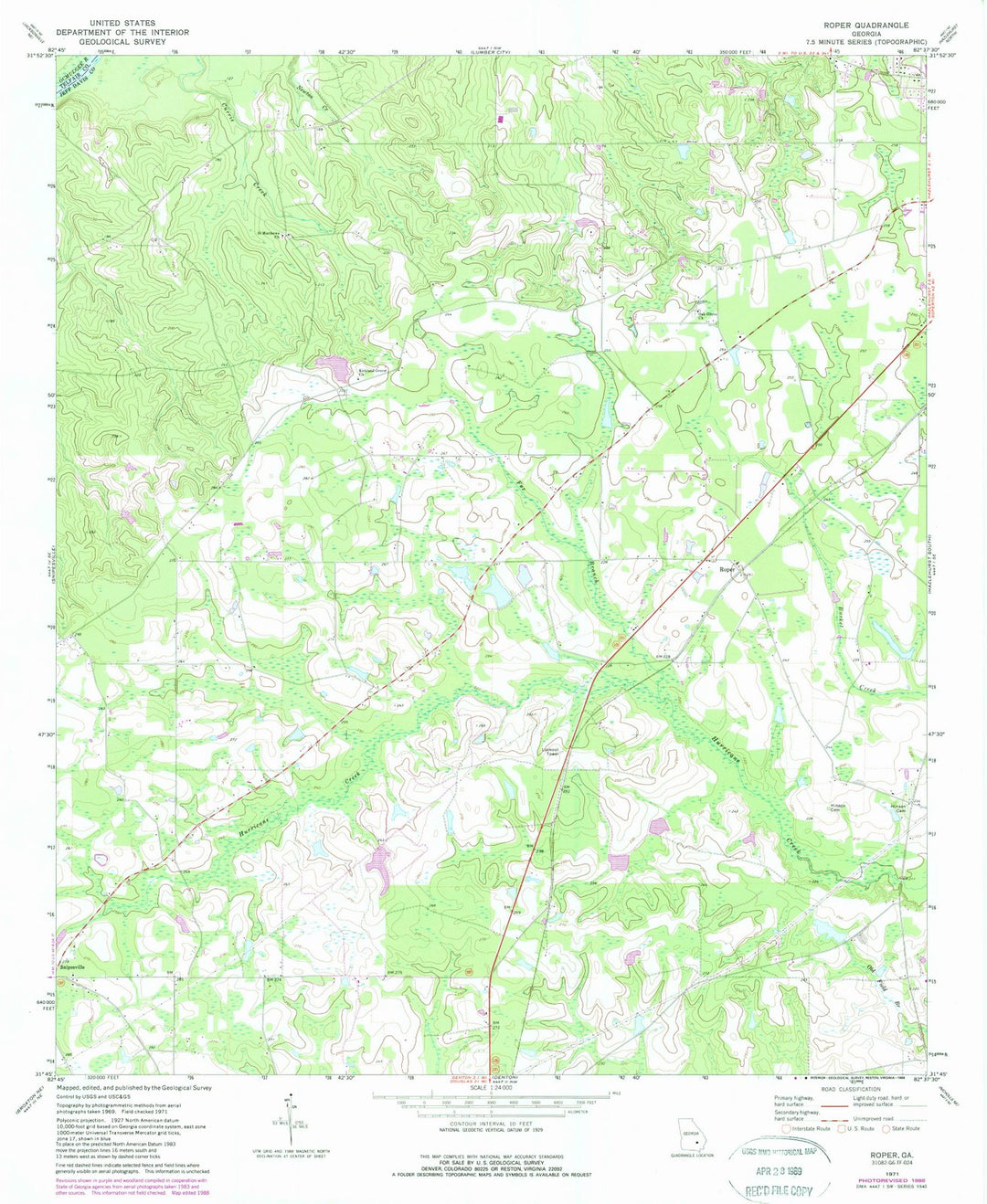 1971 Roper, GA - Georgia - USGS Topographic Map
