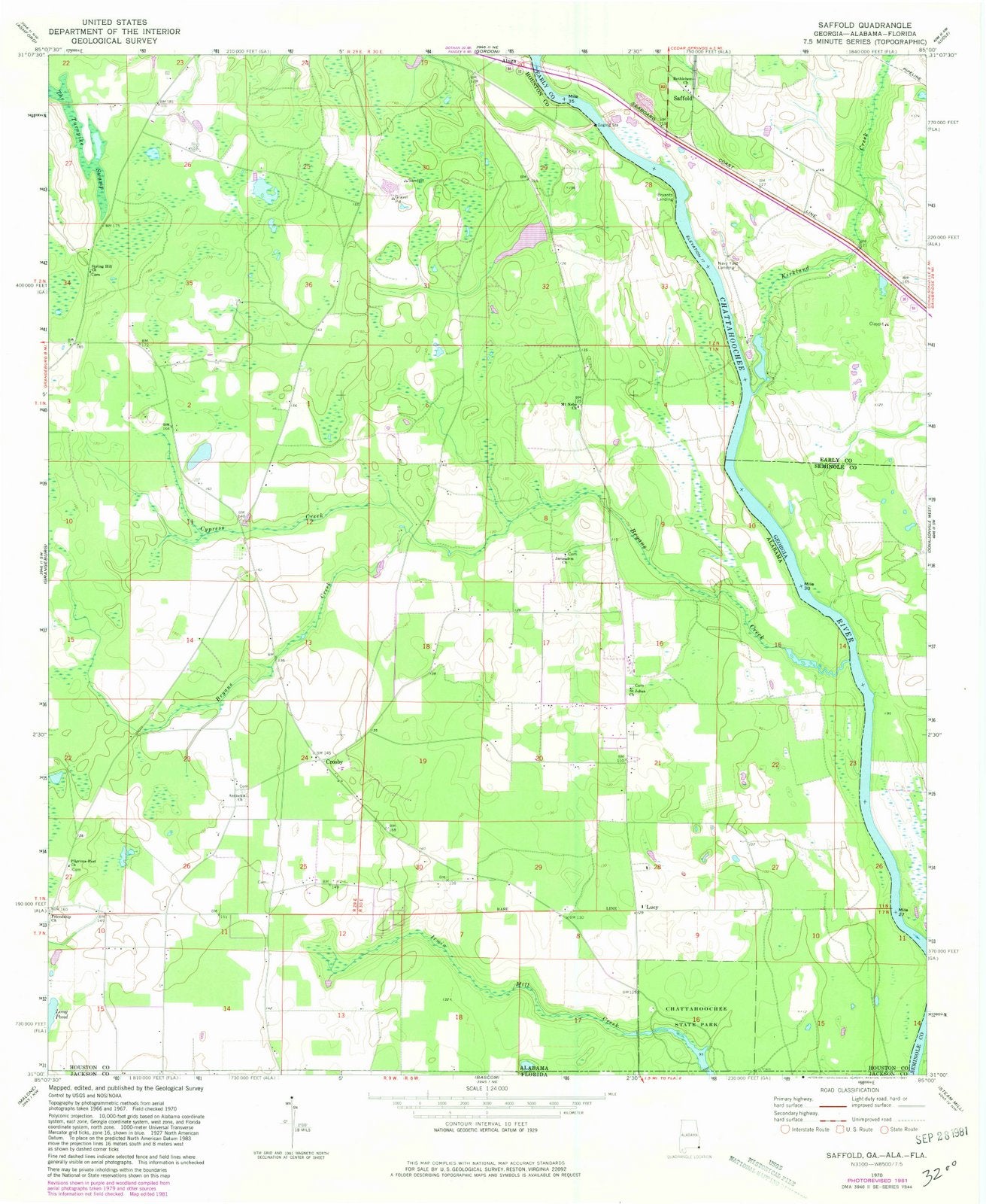 1970 Saffold, GA - Georgia - USGS Topographic Map
